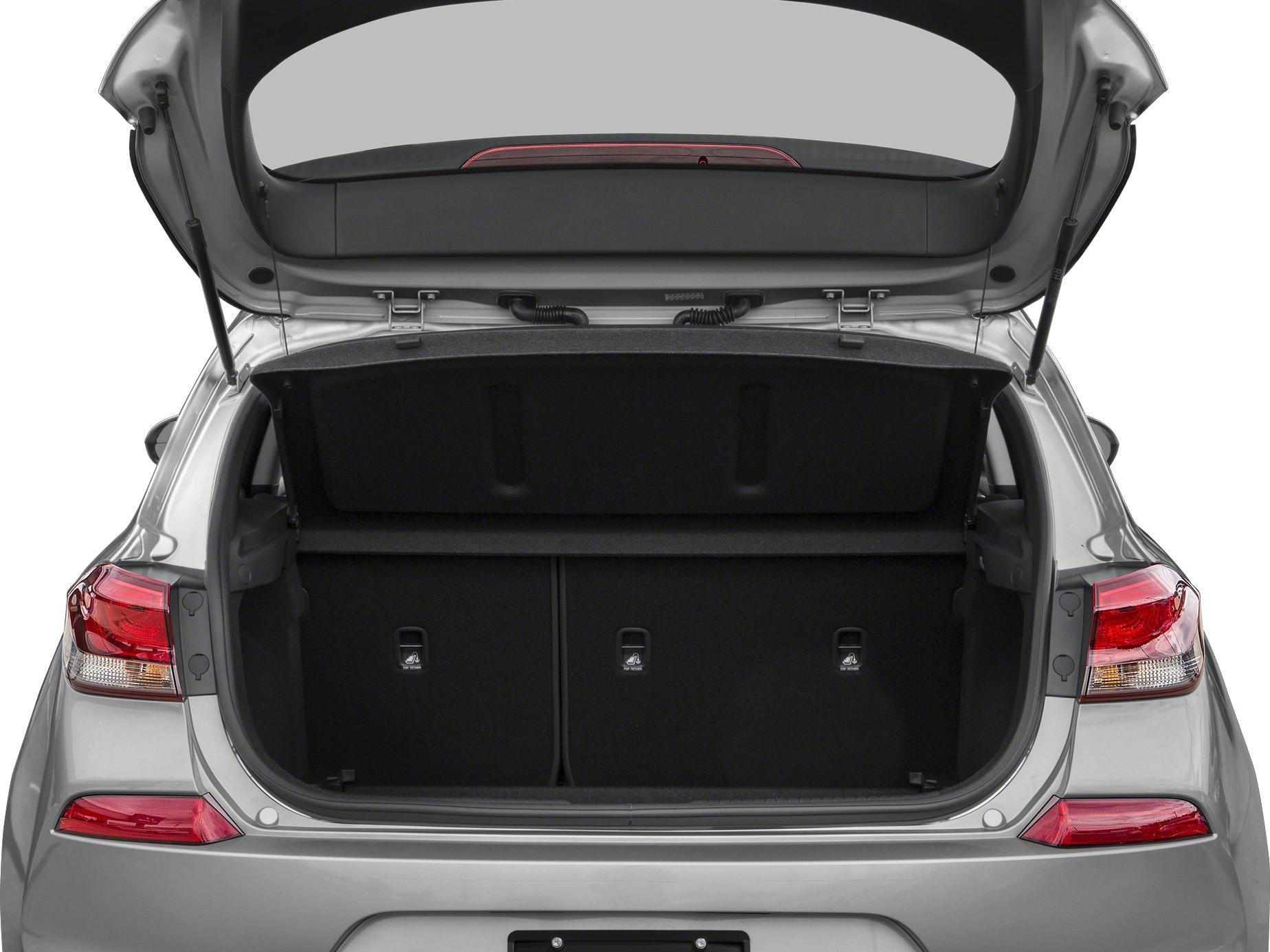 Open rear hatch with spacious cargo area and visible rear tail lights