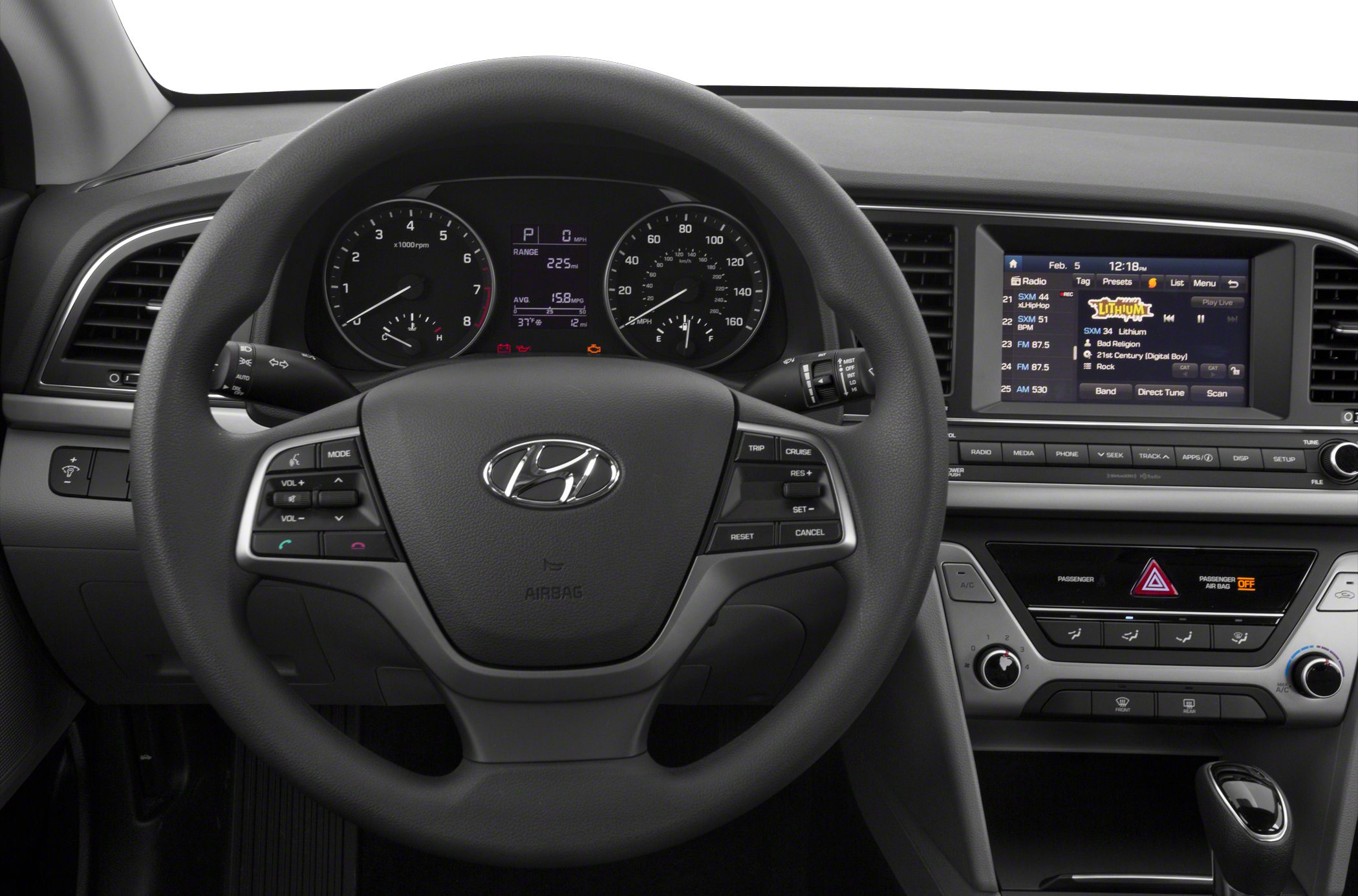 Steering wheel with controls and digital dashboard with multimedia display