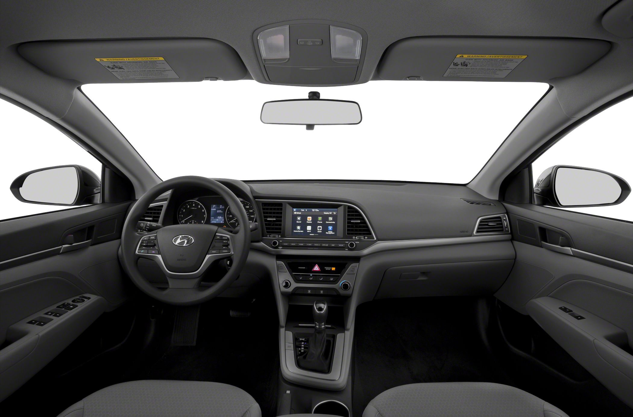Interior dashboard and multifunction steering wheel with center console