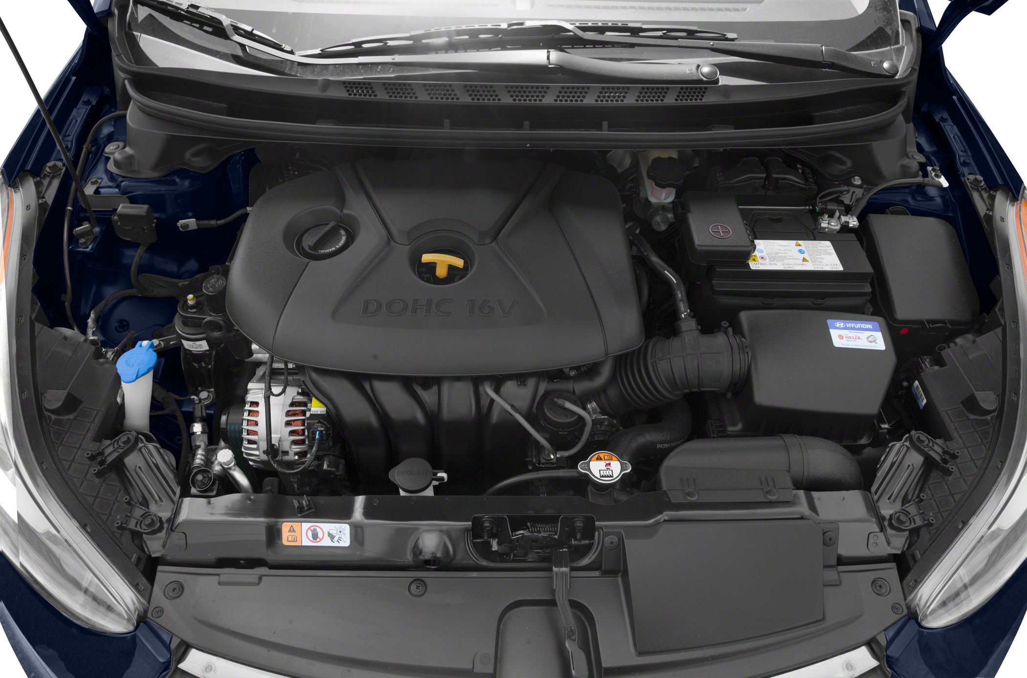 DOHC 16V engine with engine bay layout under car hood