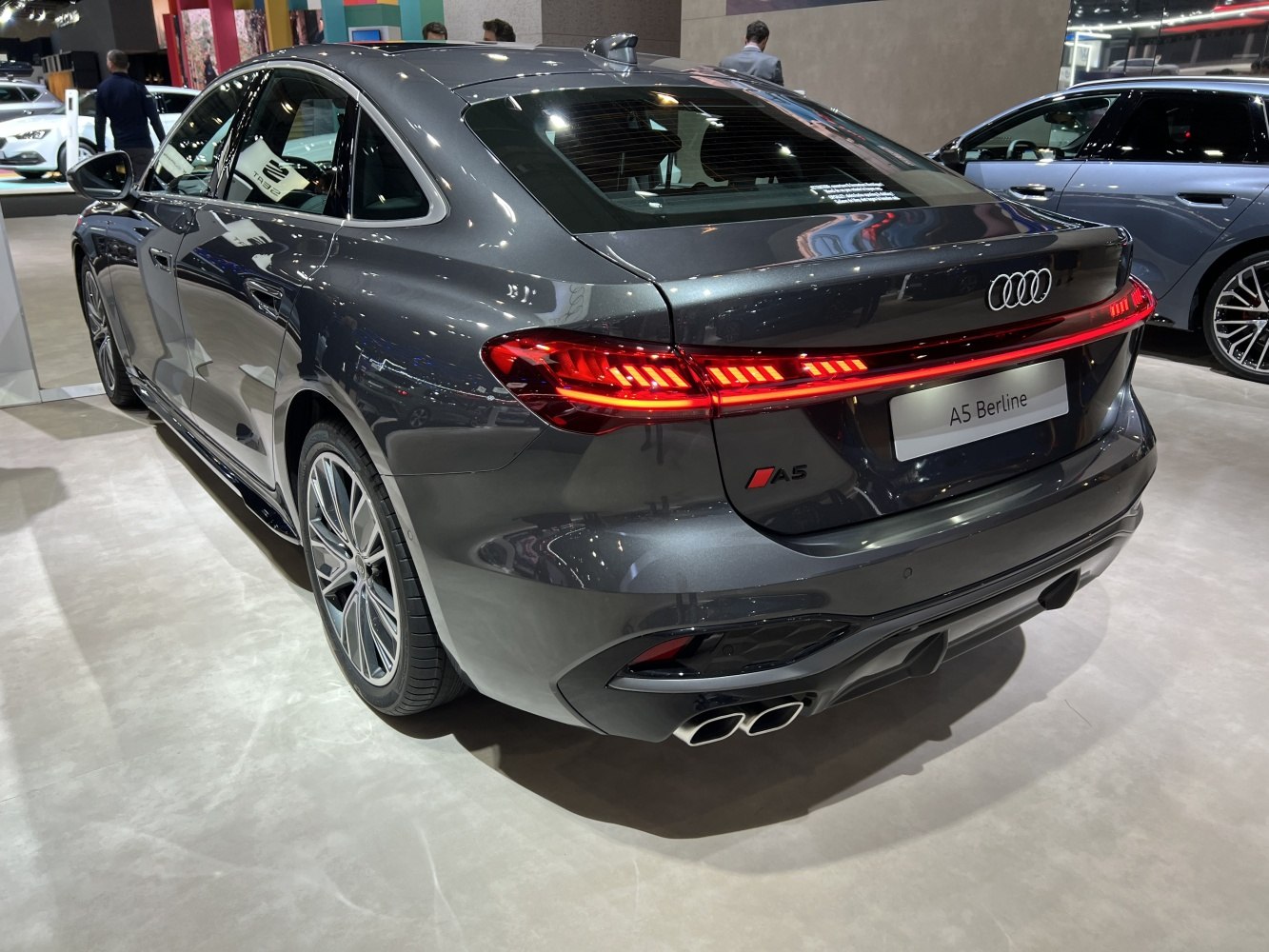 Rear view with LED tail lights and quad exhaust tips