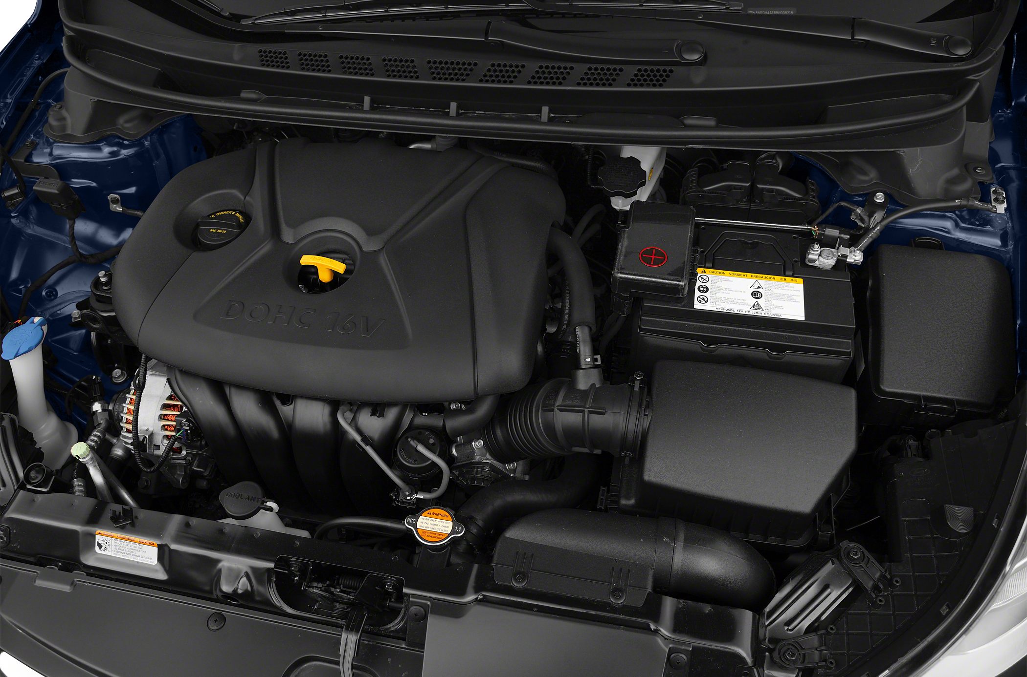 DOHC 16V engine cover and battery in engine bay
