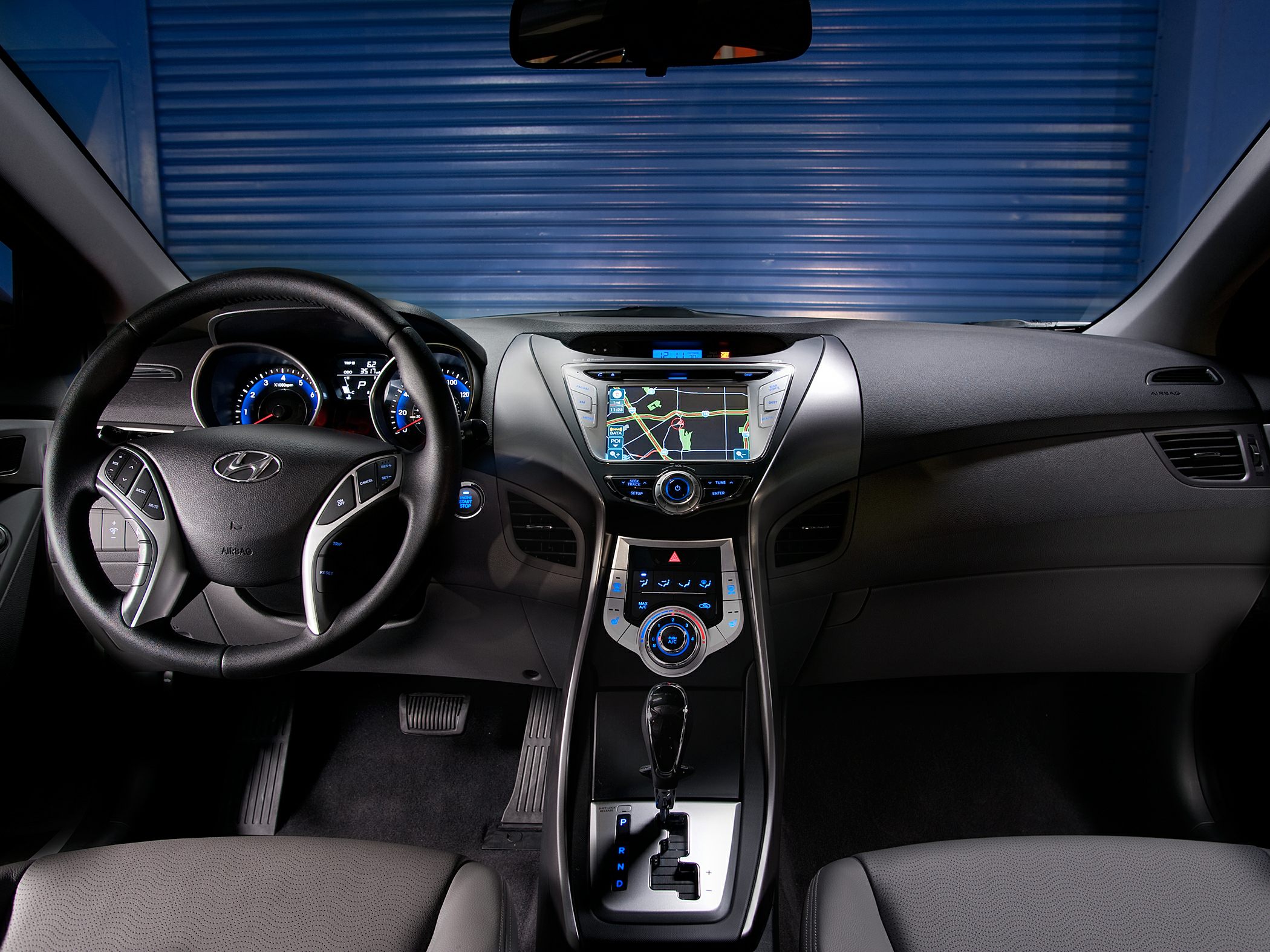 Dashboard and center console with navigation and climate control