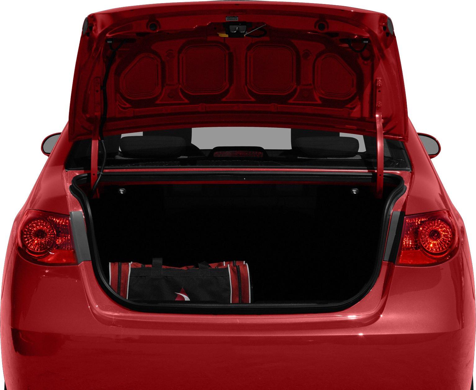 Open trunk with visible storage space and rear lights