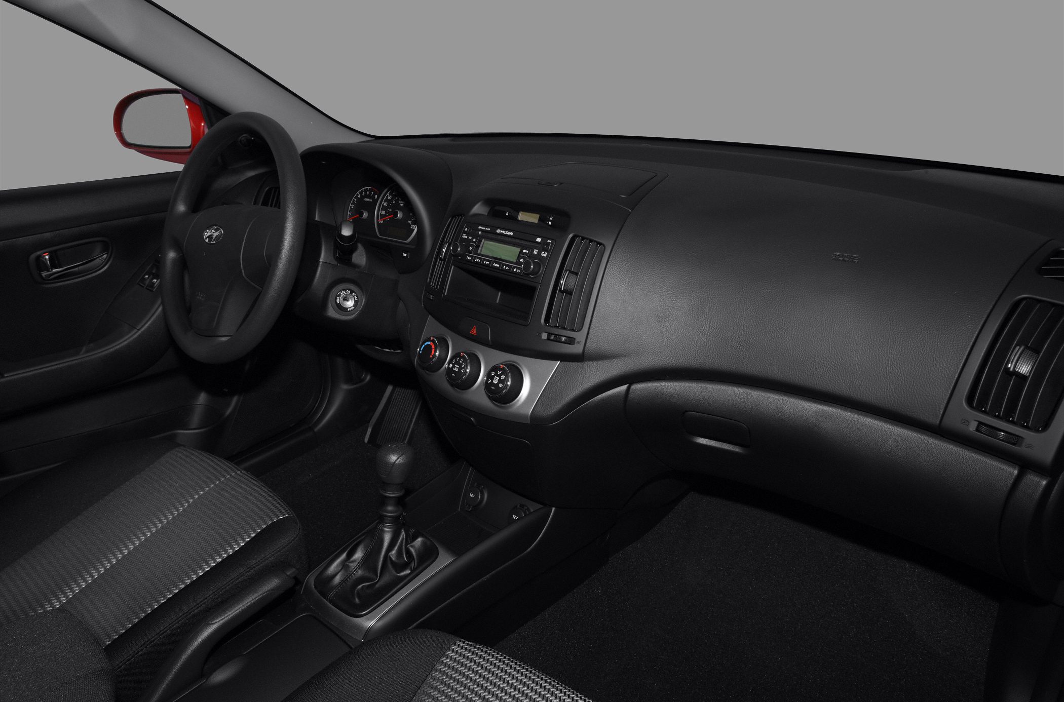 Dashboard and manual gear shift interior view