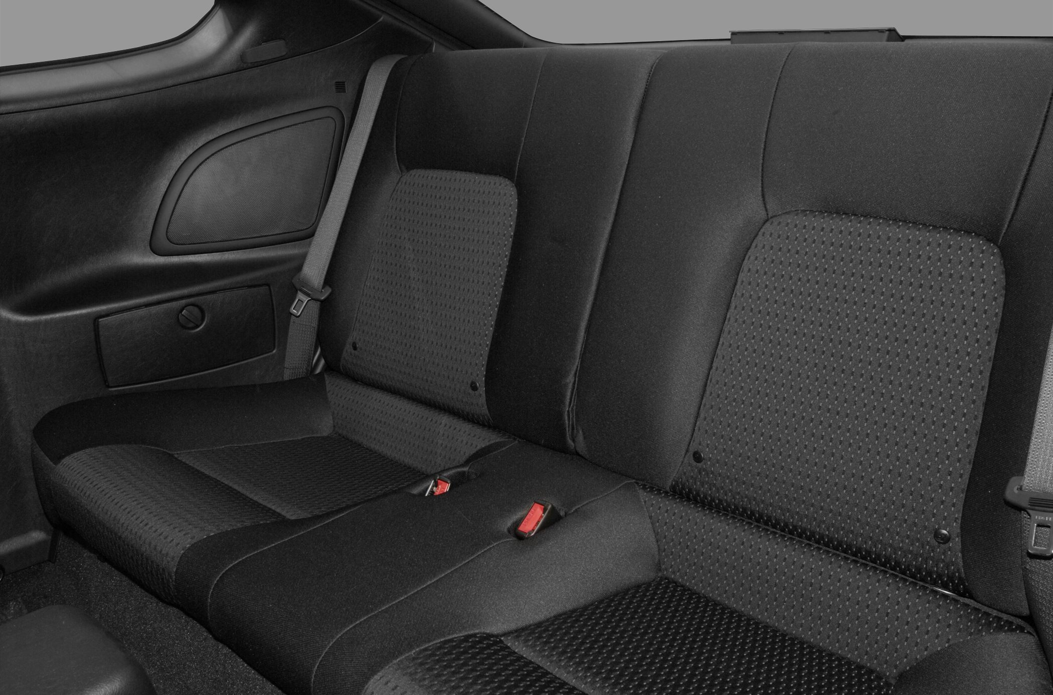 Rear seat upholstery and interior features