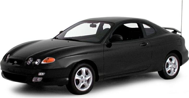 Sporty black coupe front-side view with distinctive headlights and alloy wheels