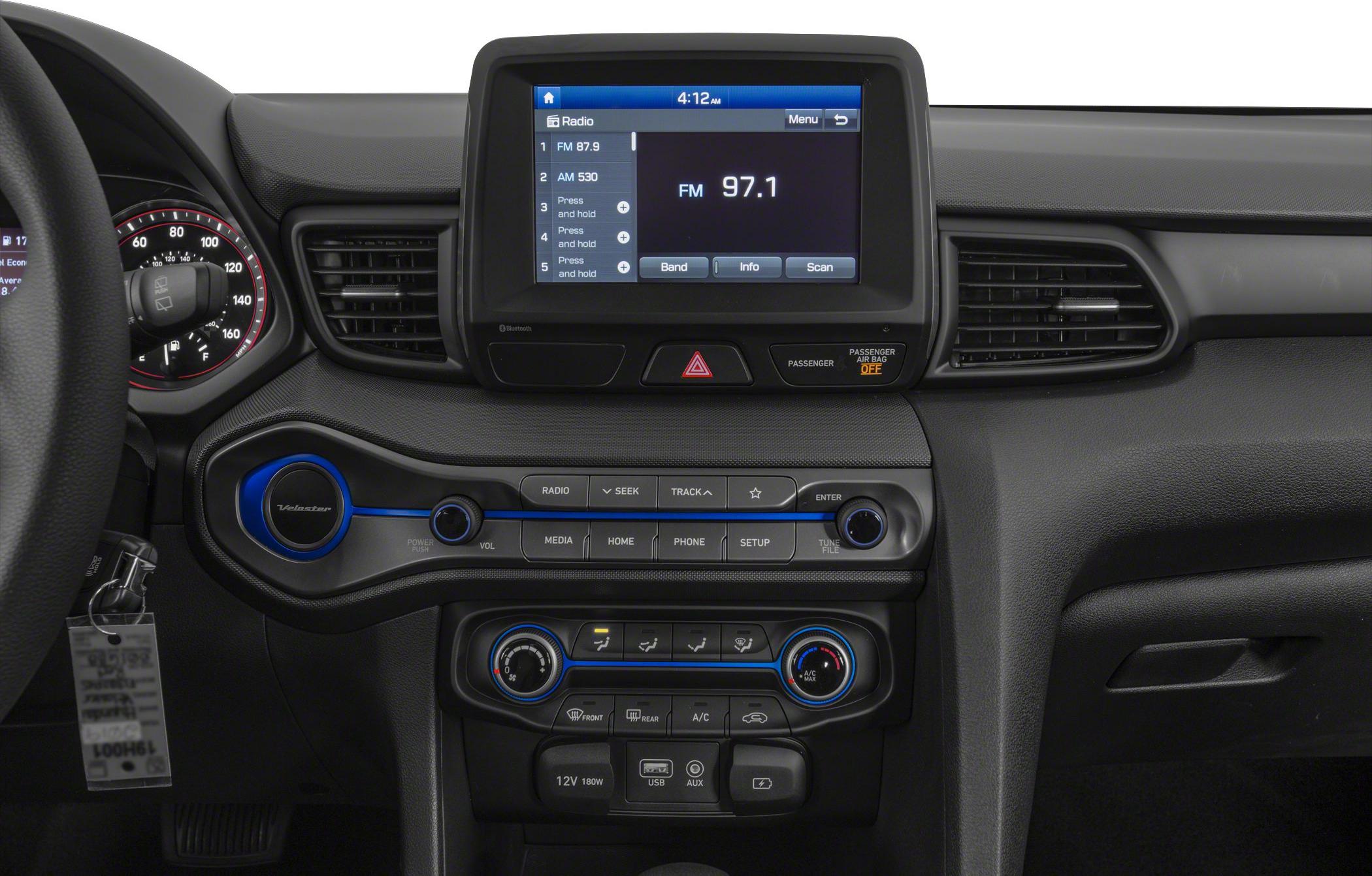 Car radio touchscreen and climate control system with ergonomic buttons and vents