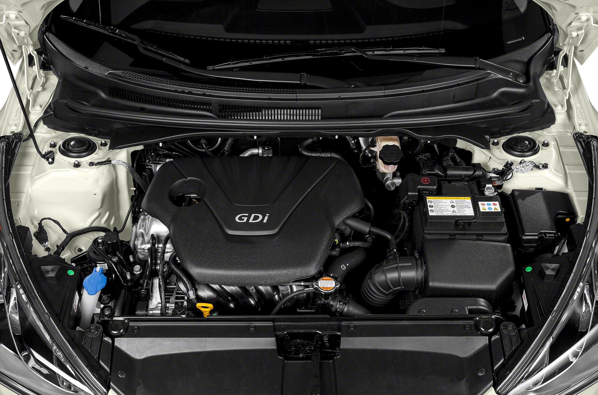 Engine compartment with GDI engine and organized layout