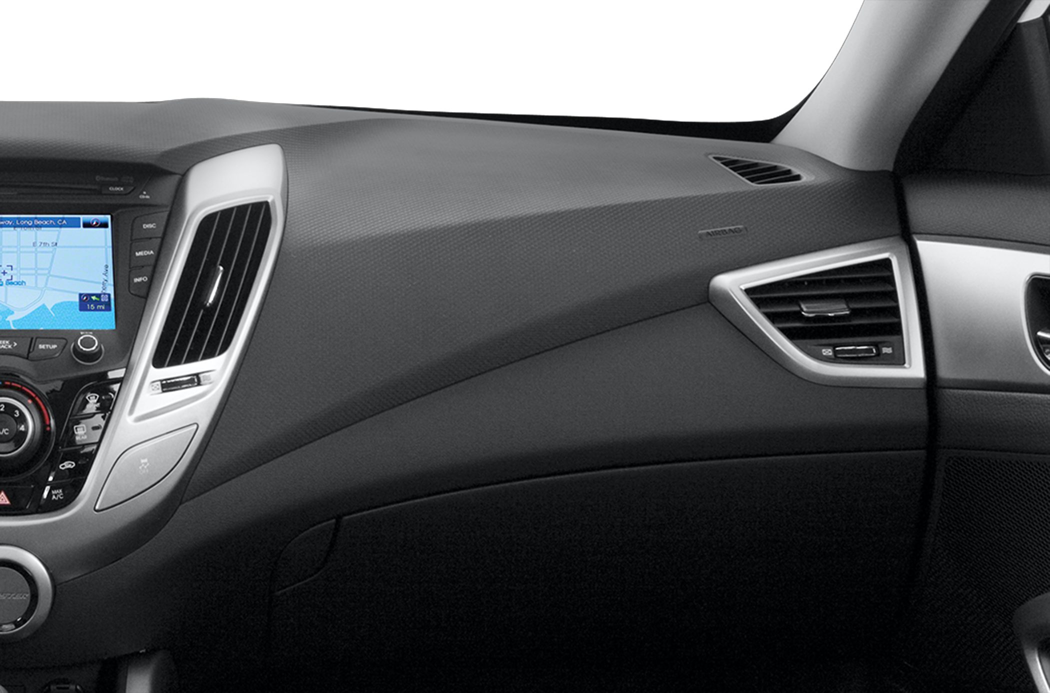 Dashboard with navigation system and air vents
