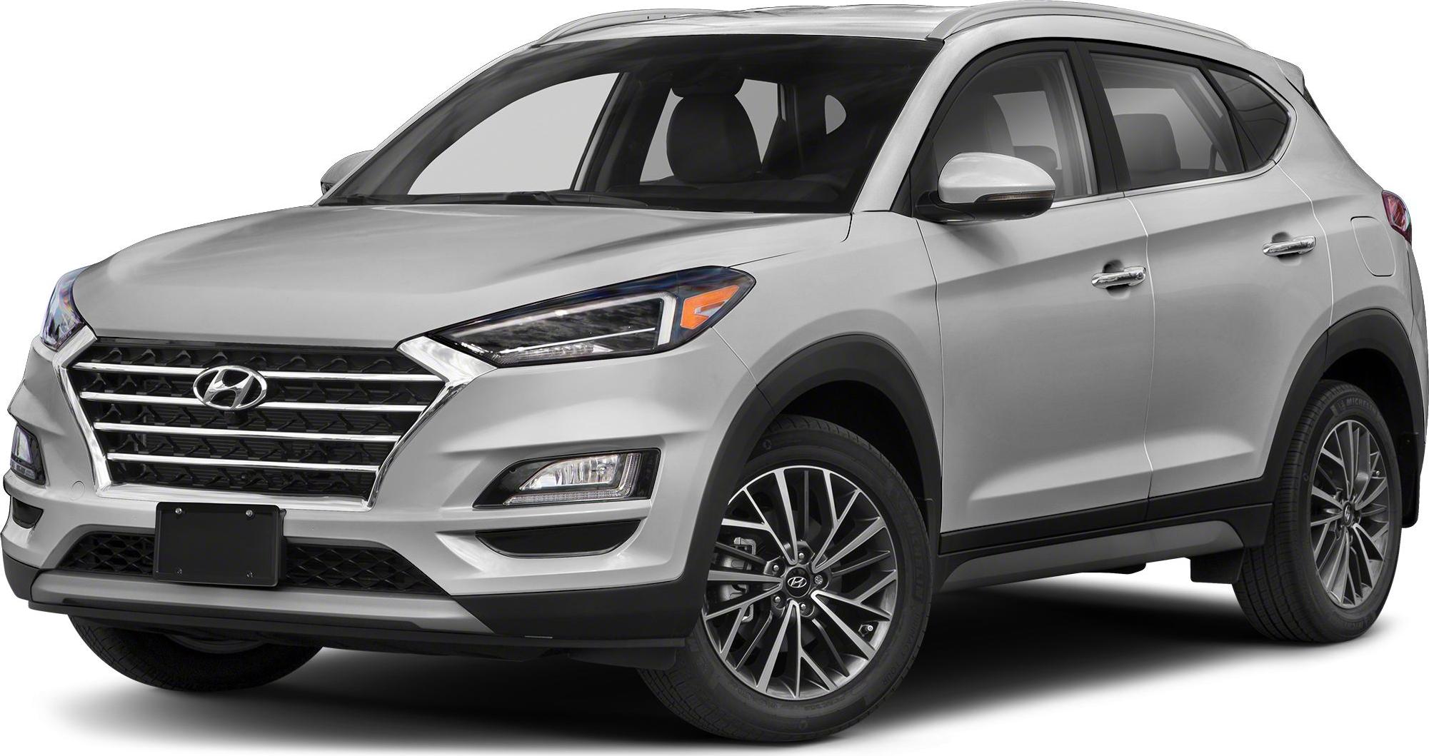 Sharp LED headlights and hexagonal grille with alloy wheels on SUV