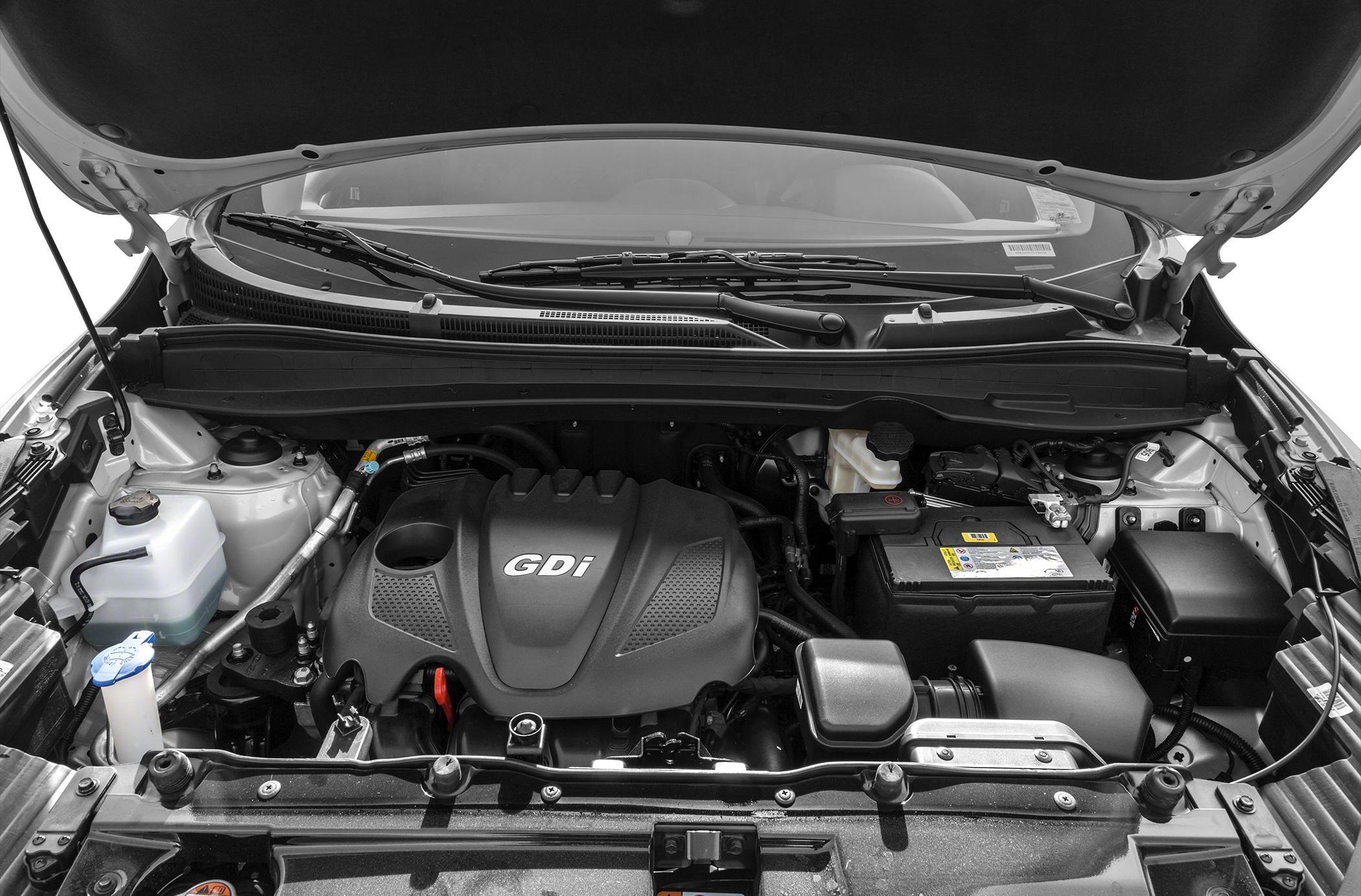 Engine bay with GDI engine cover and components
