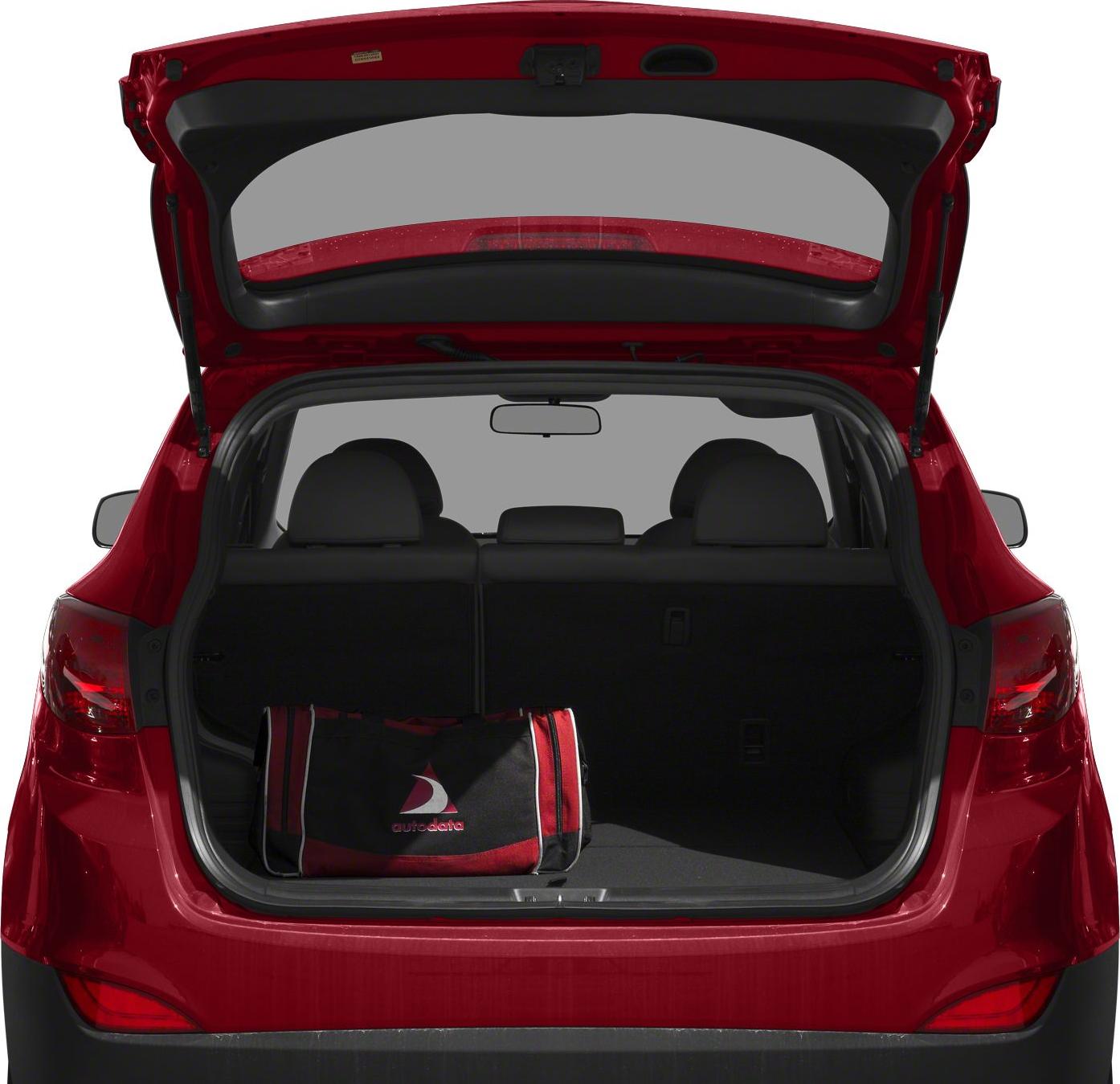 Open hatchback with spacious rear cargo area and a bag inside