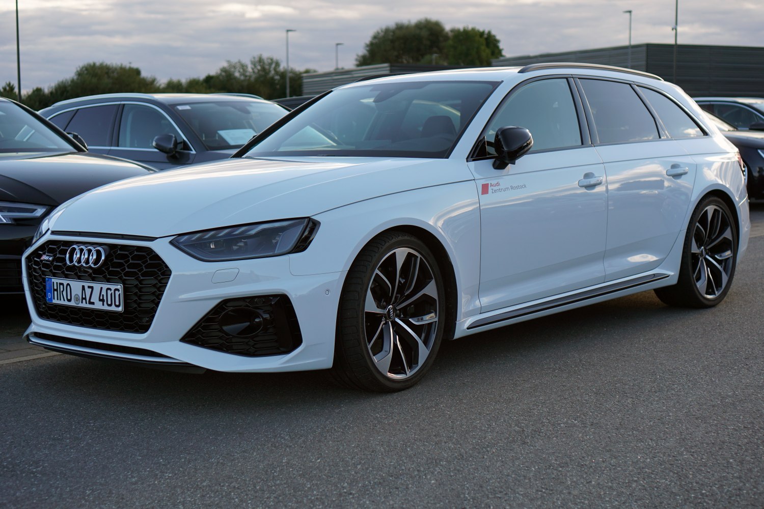 Sporty wagon with aggressive front grille and sleek LED headlights