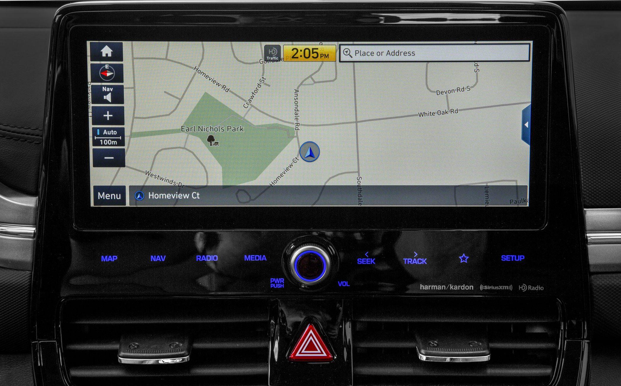 Car infotainment system with navigation and media controls