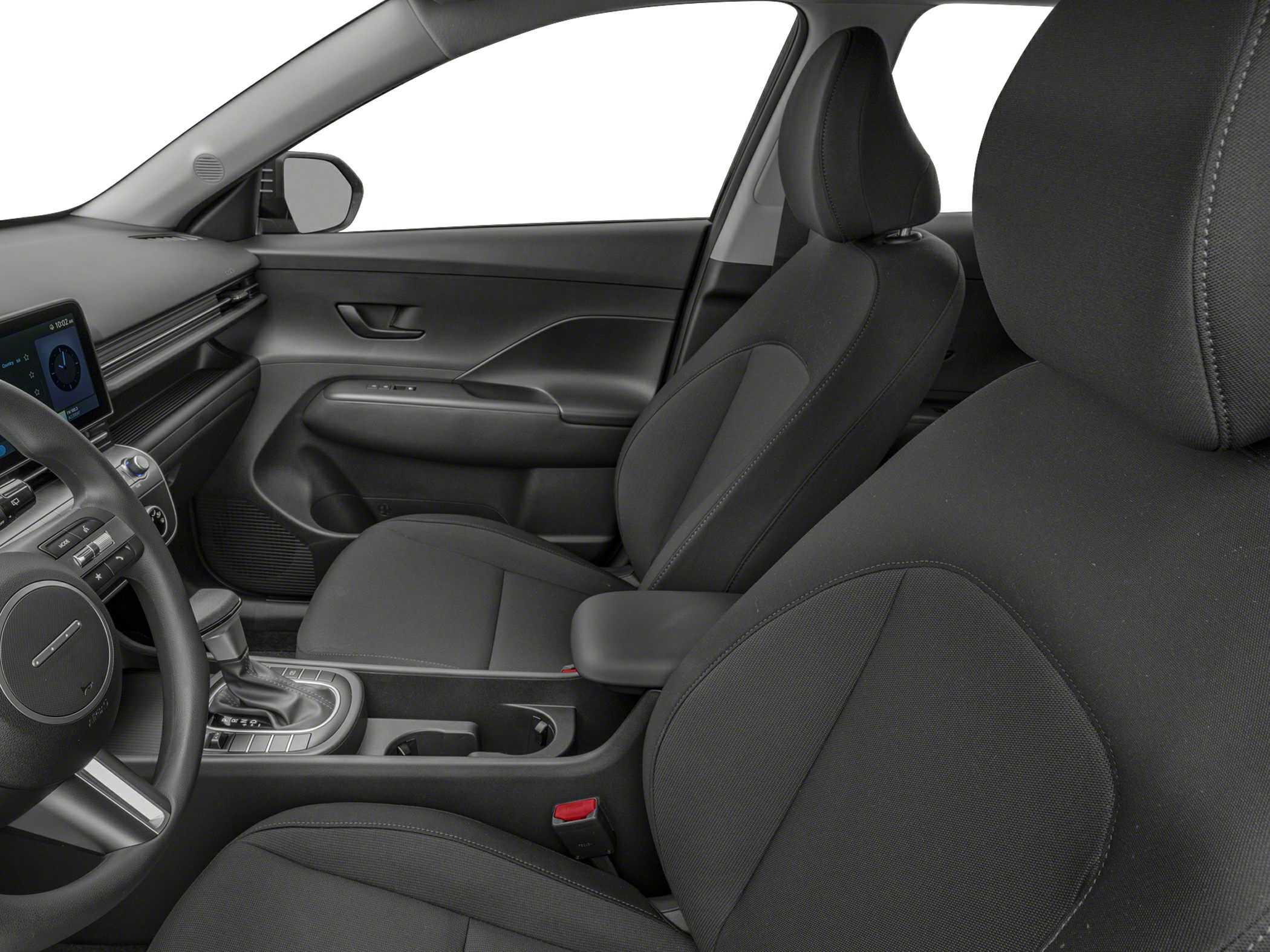 Front interior cabin with modern seats and central console