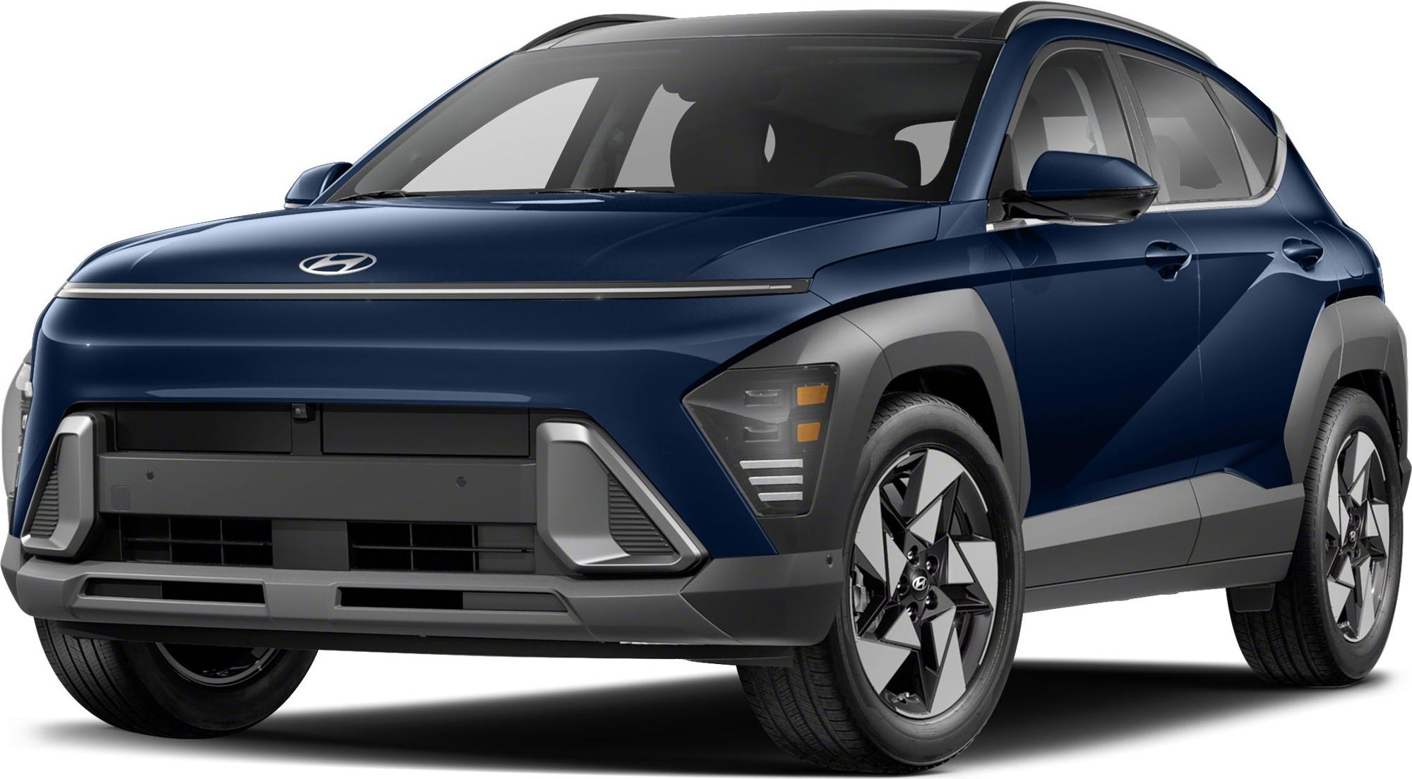 Front view with sleek headlights and bold grille on compact SUV