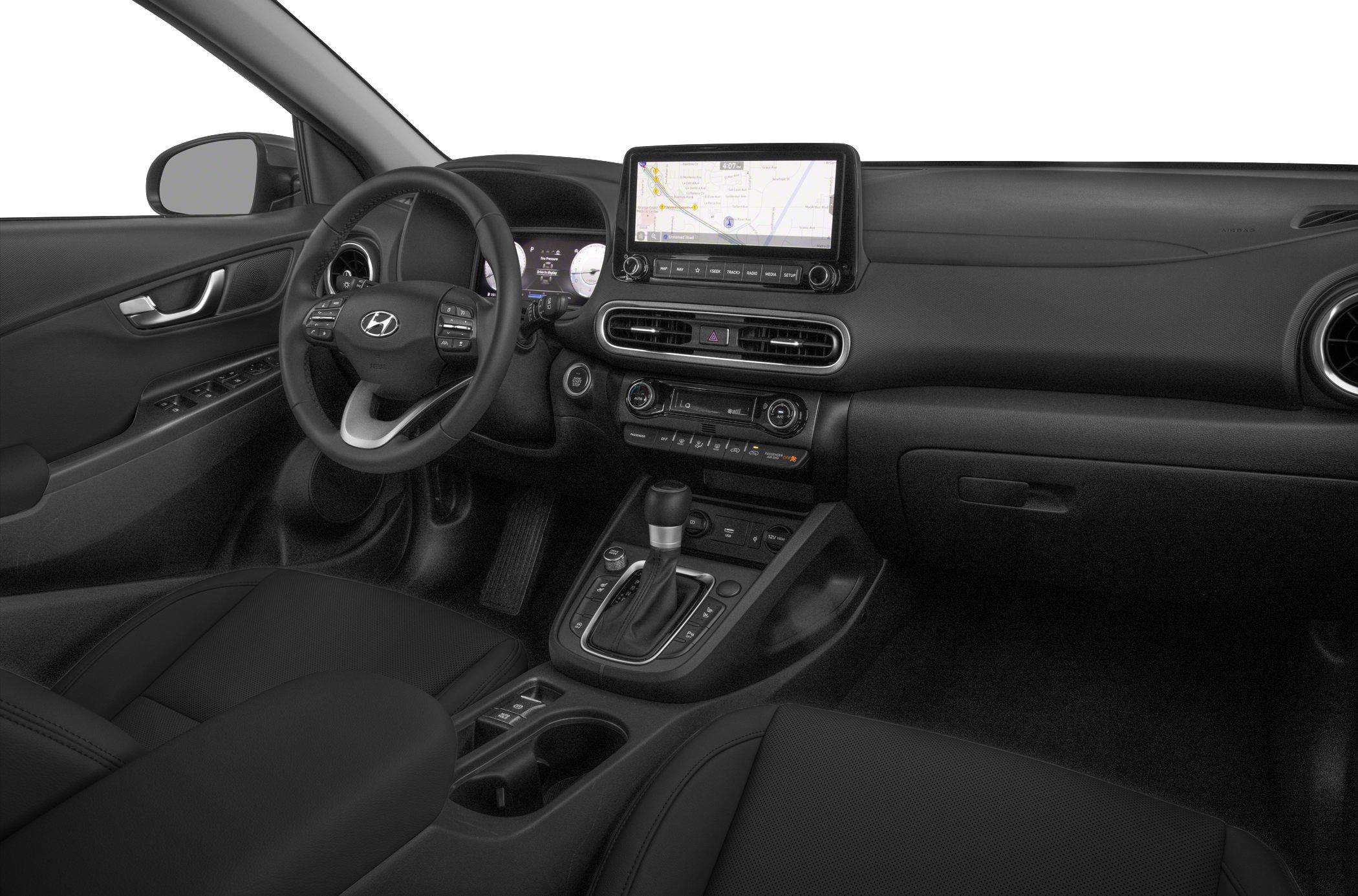 Digital dashboard, touchscreen infotainment, steering wheel controls