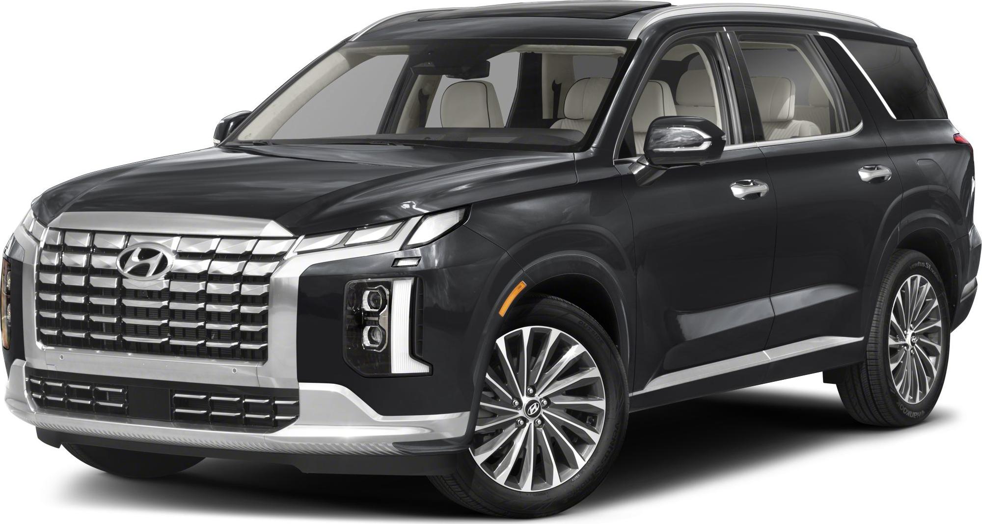 SUV front side view with updated grille and headlight design