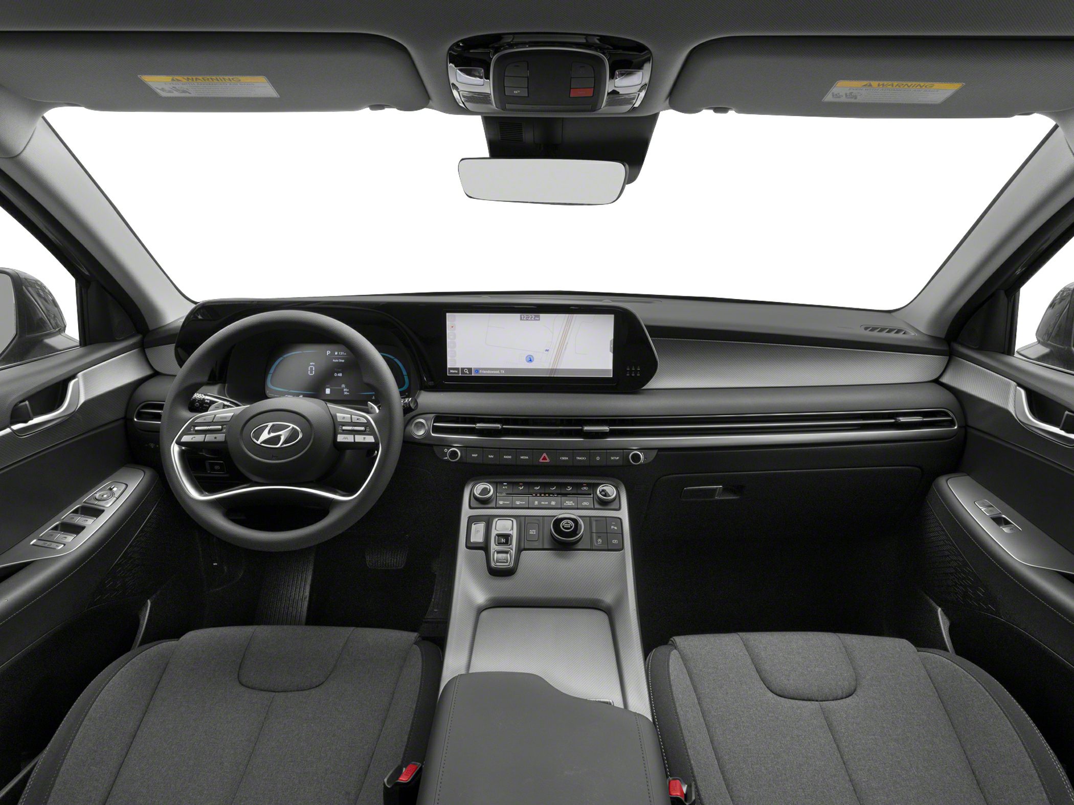 Digital dashboard and touchscreen infotainment system in modern SUV interior