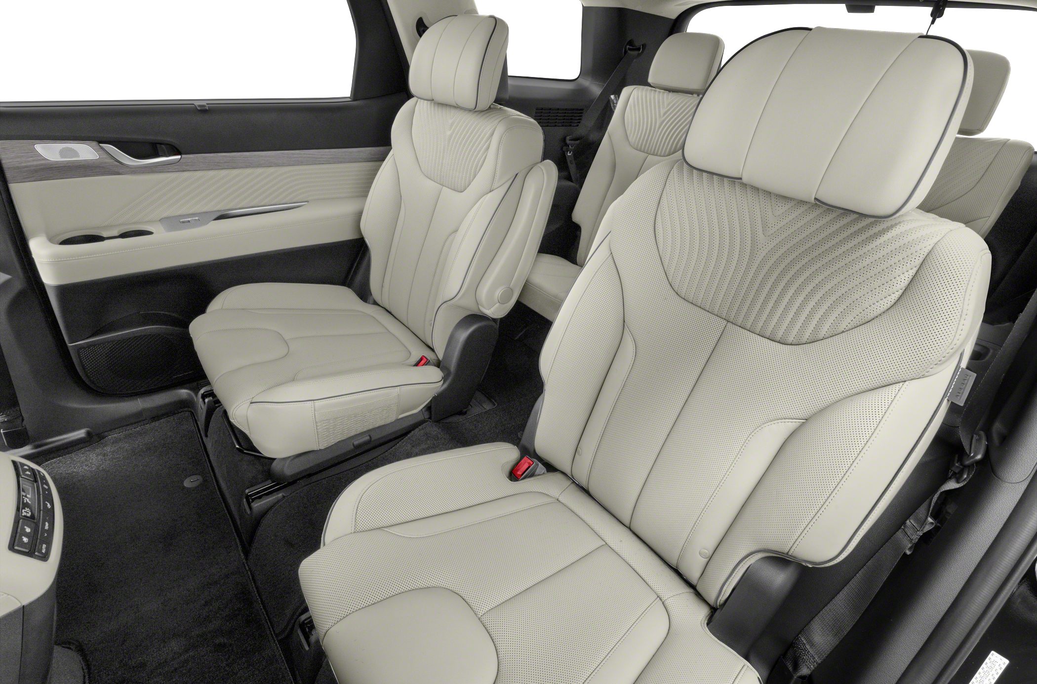Leather second-row captain seats with modern design