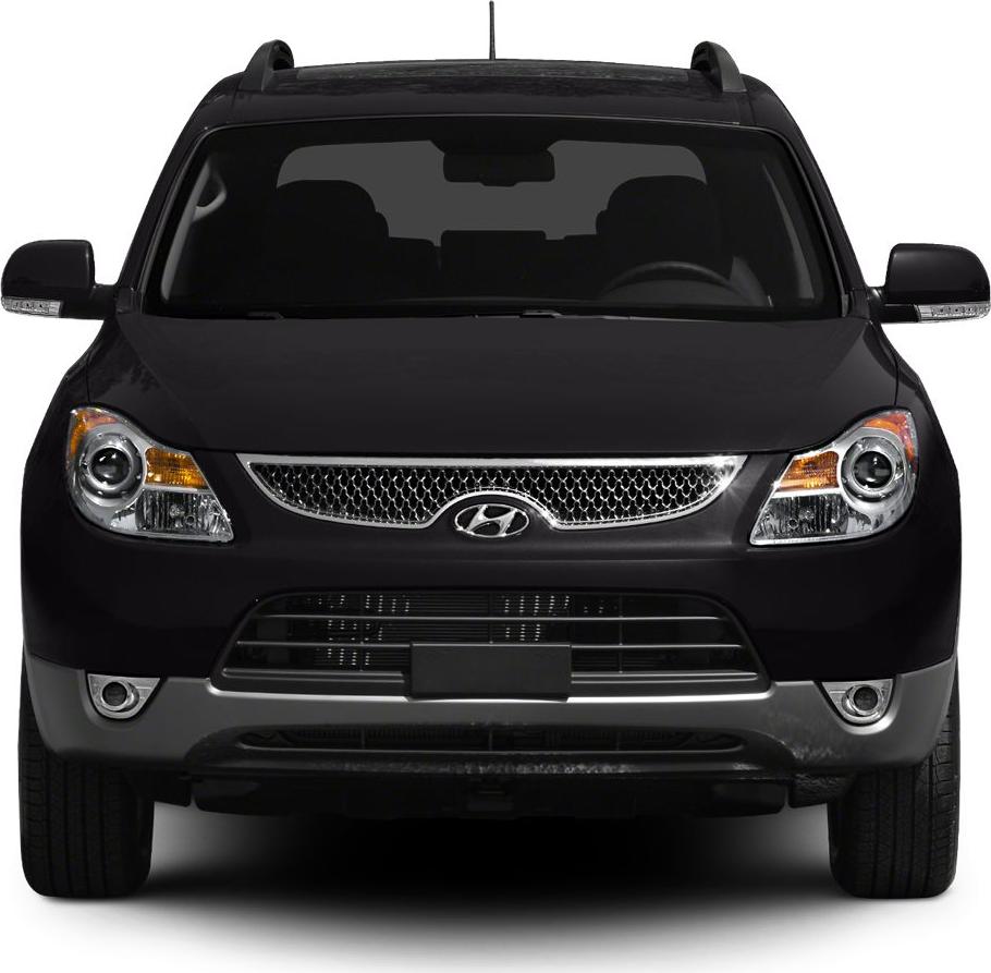 Front view with grille, headlights, and side mirrors