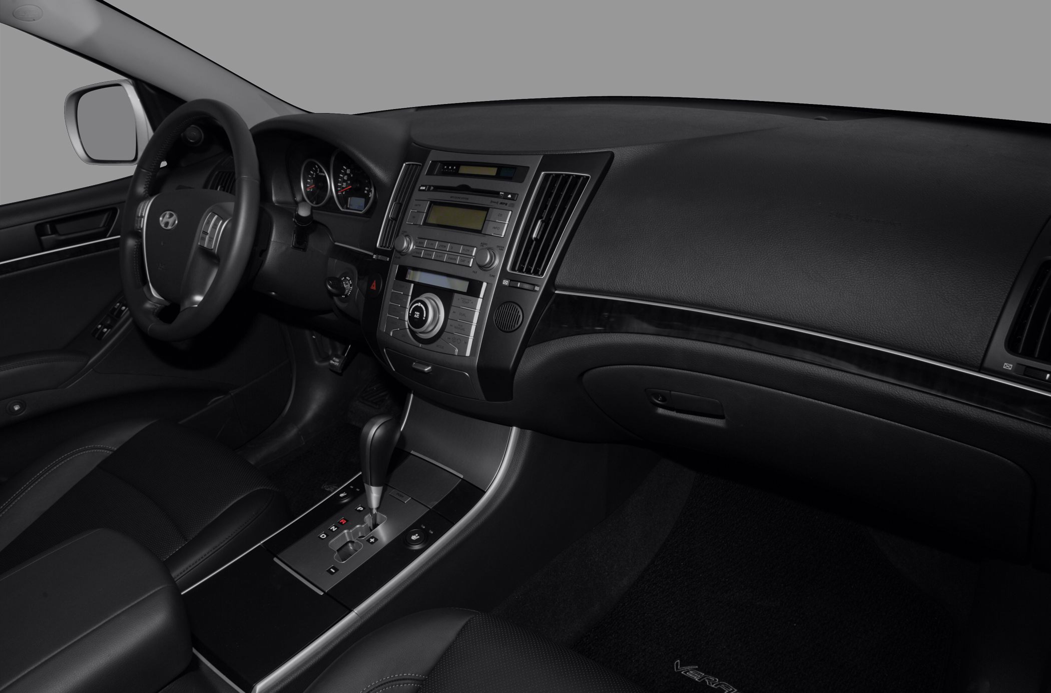 Dashboard, center console, steering wheel of car interior