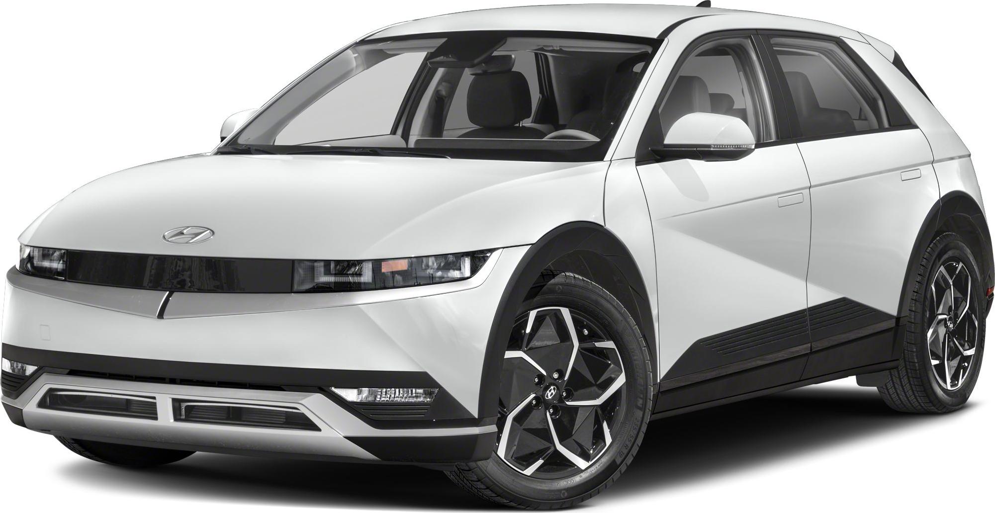 Front and side view with LED headlights and alloy wheels.