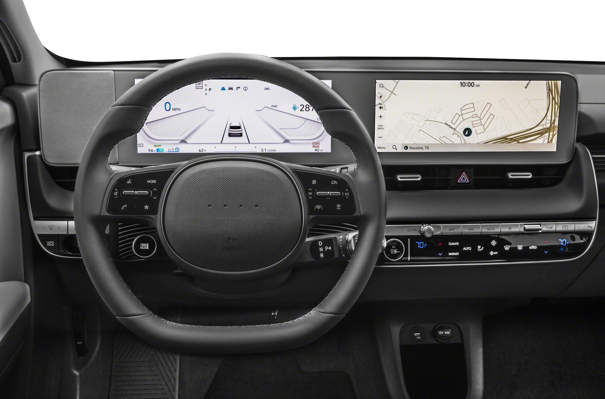 Digital dashboard and multifunction steering wheel with touchscreen display