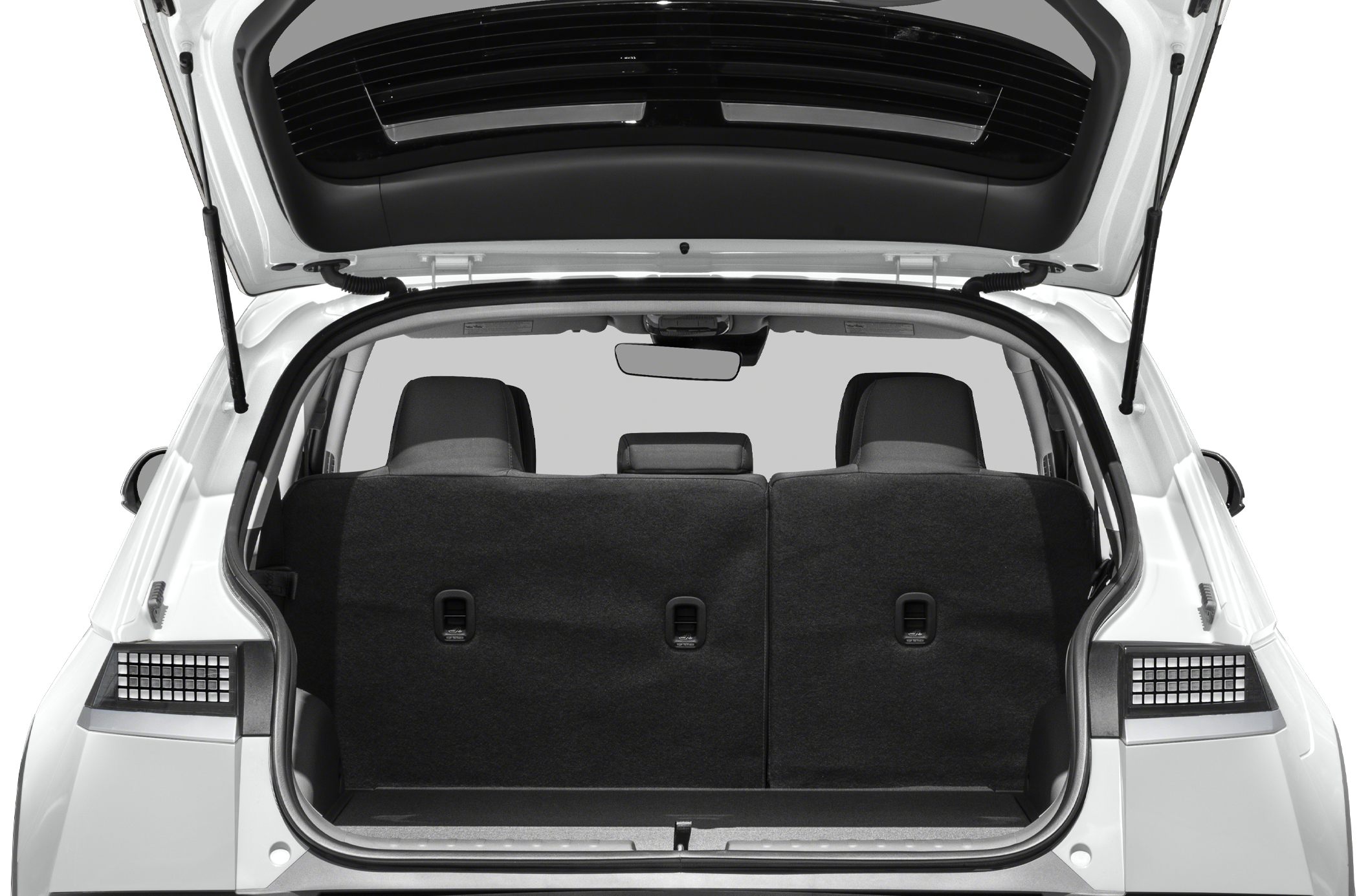 Open rear trunk with backseats and hatch visible