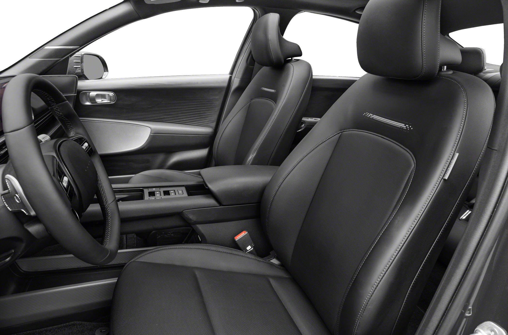 Premium black leather seats and modern dashboard interior
