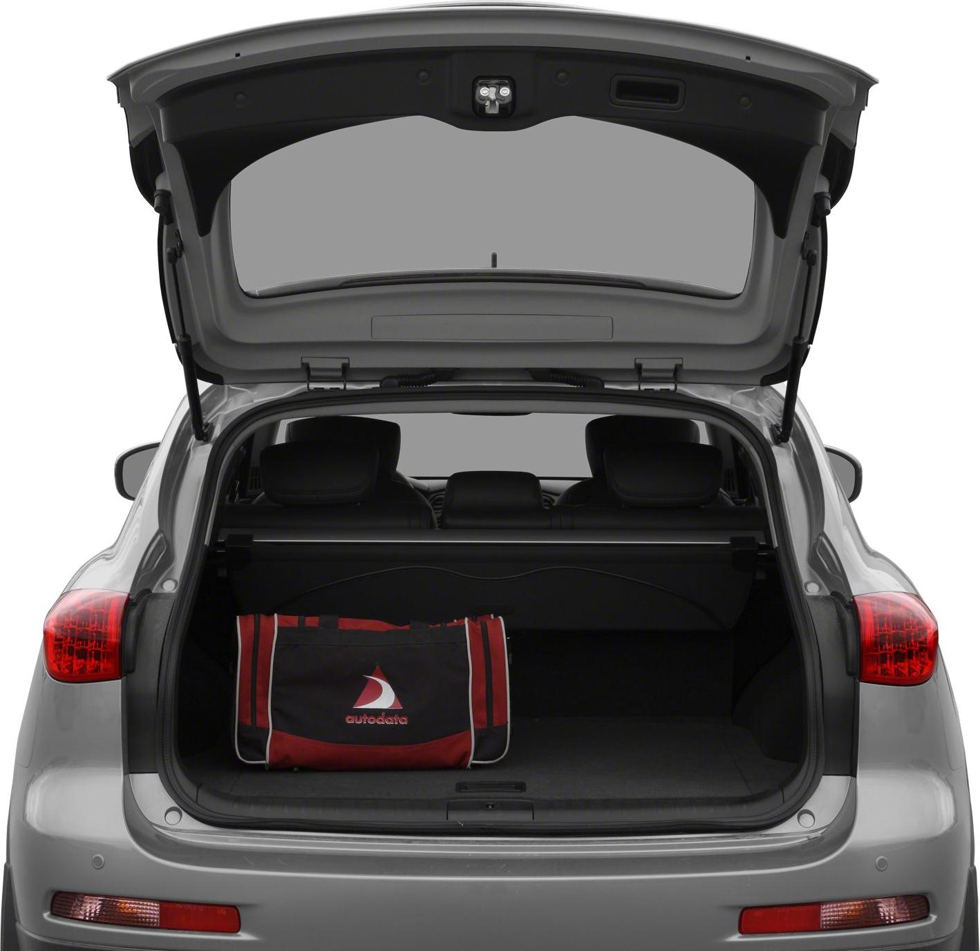 Rear view with open trunk showcasing spacious cargo area and hatchback design