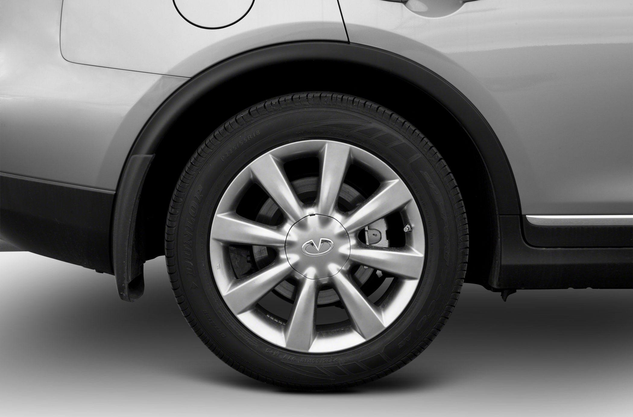 Rear alloy wheel with Dunlop tire and brake caliper