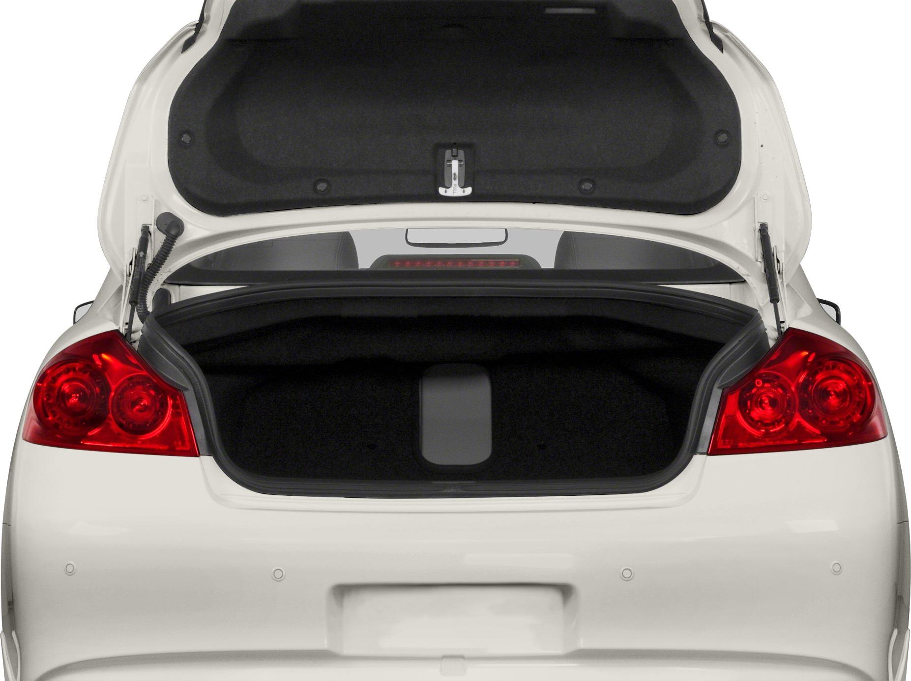 Open trunk with illuminated rear tail lights