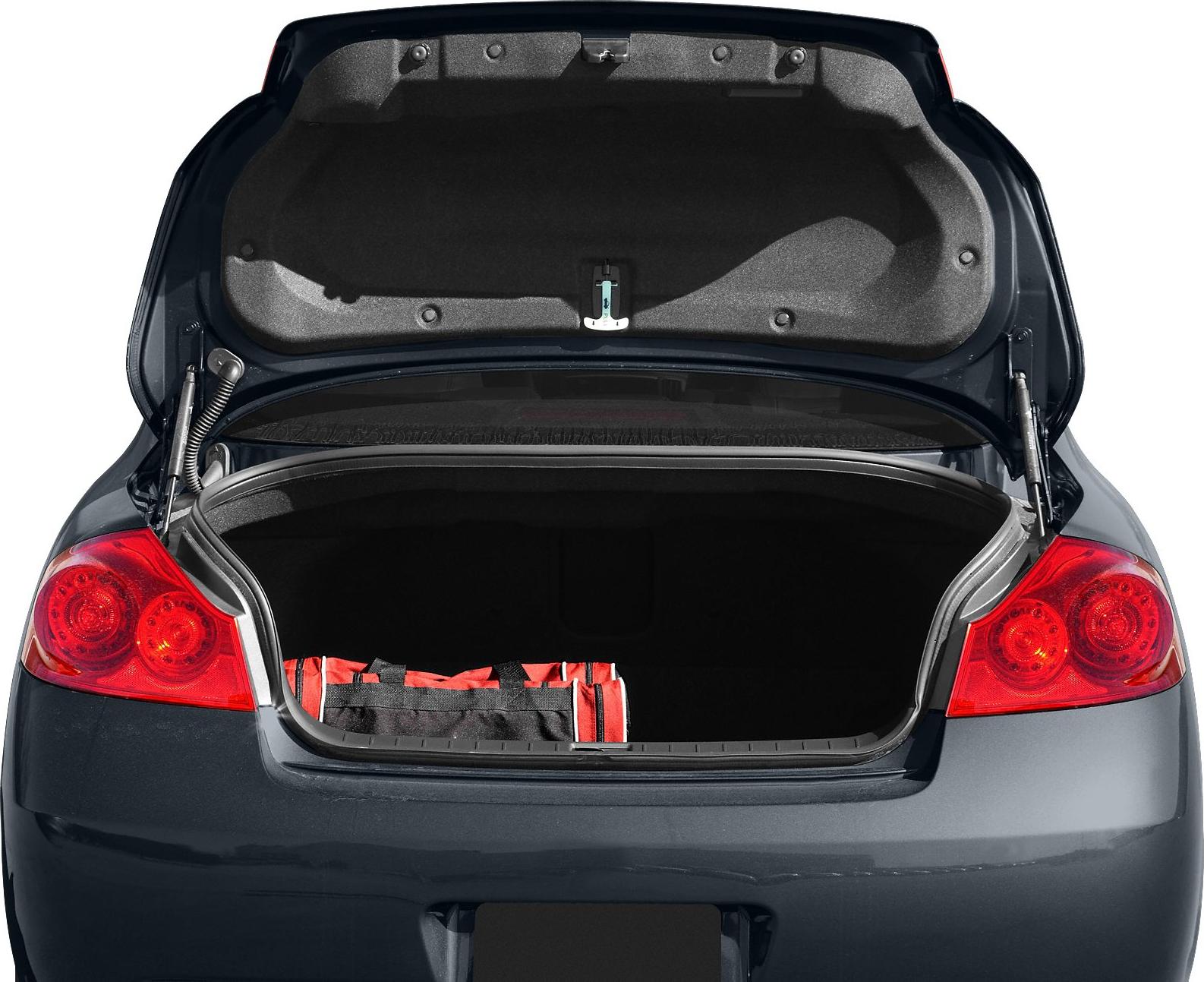 Open trunk with visible taillights and storage space