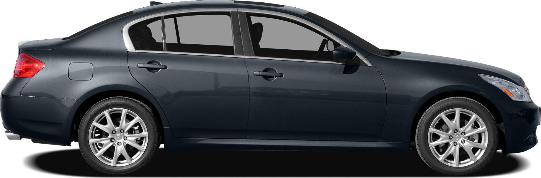 Side profile of a sedan with alloy wheels and sleek design