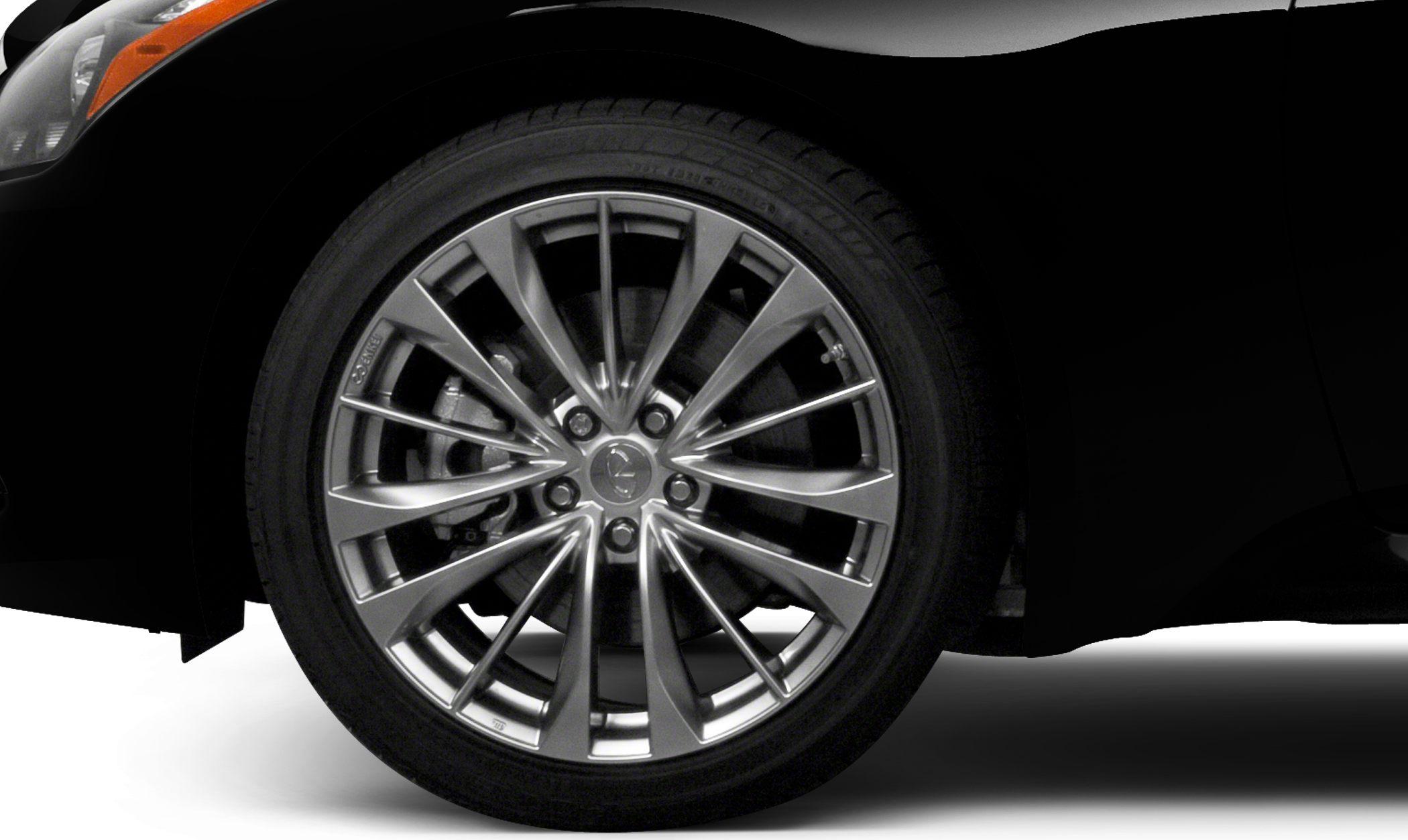 Multi-spoke alloy wheel with visible tire and brake disc