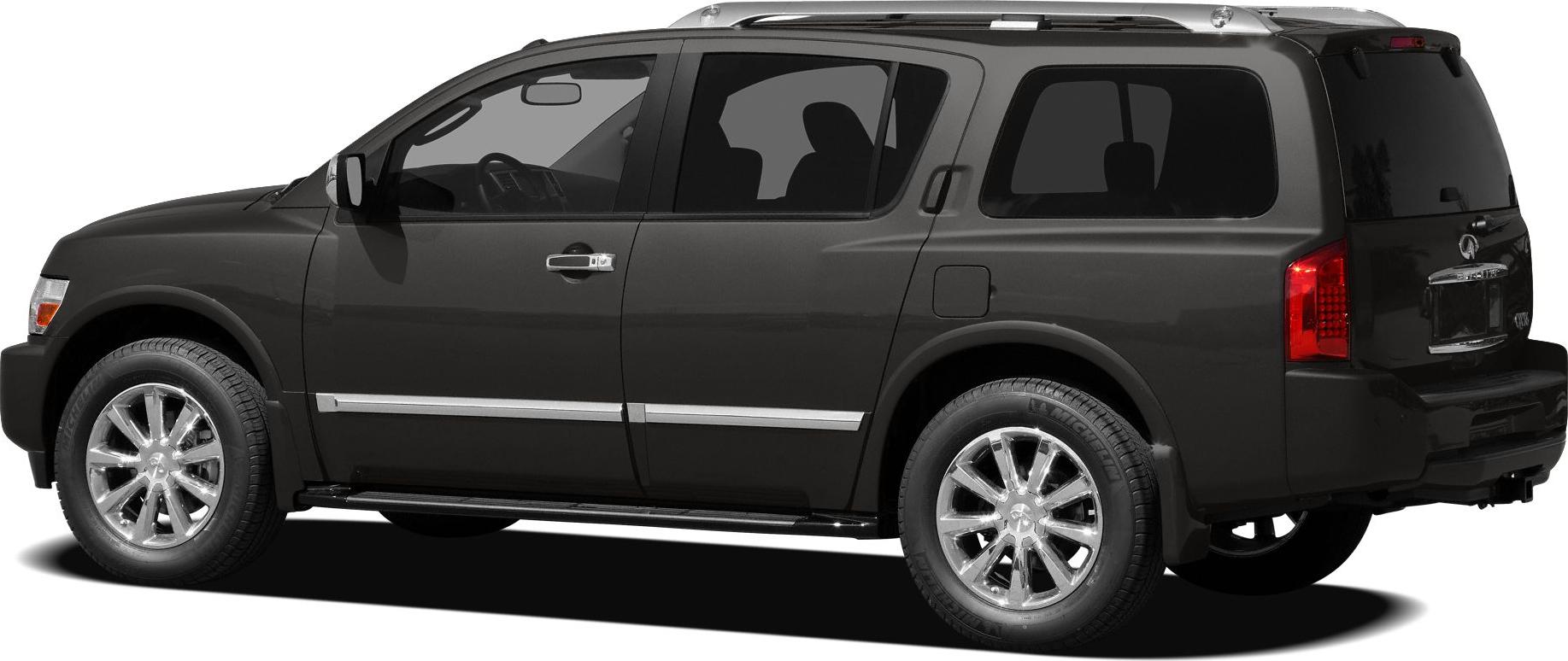 Large luxury SUV side and rear view with chrome trim and roof rails
