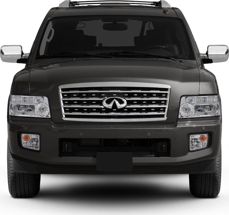 SUV front grille and headlights with chrome accents