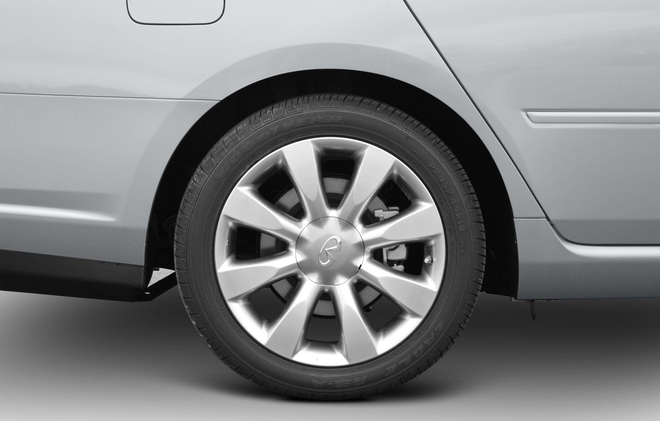 Close-up of an alloy wheel with multi-spoke design and visible brake caliper.