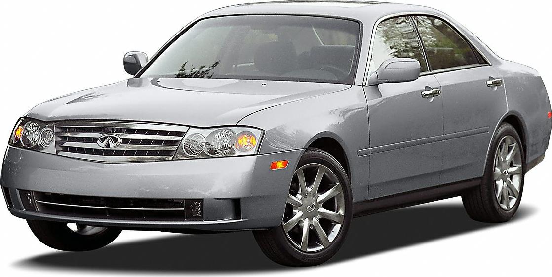 Silver mid-2000s sedan front and side view with headlights and alloy wheels