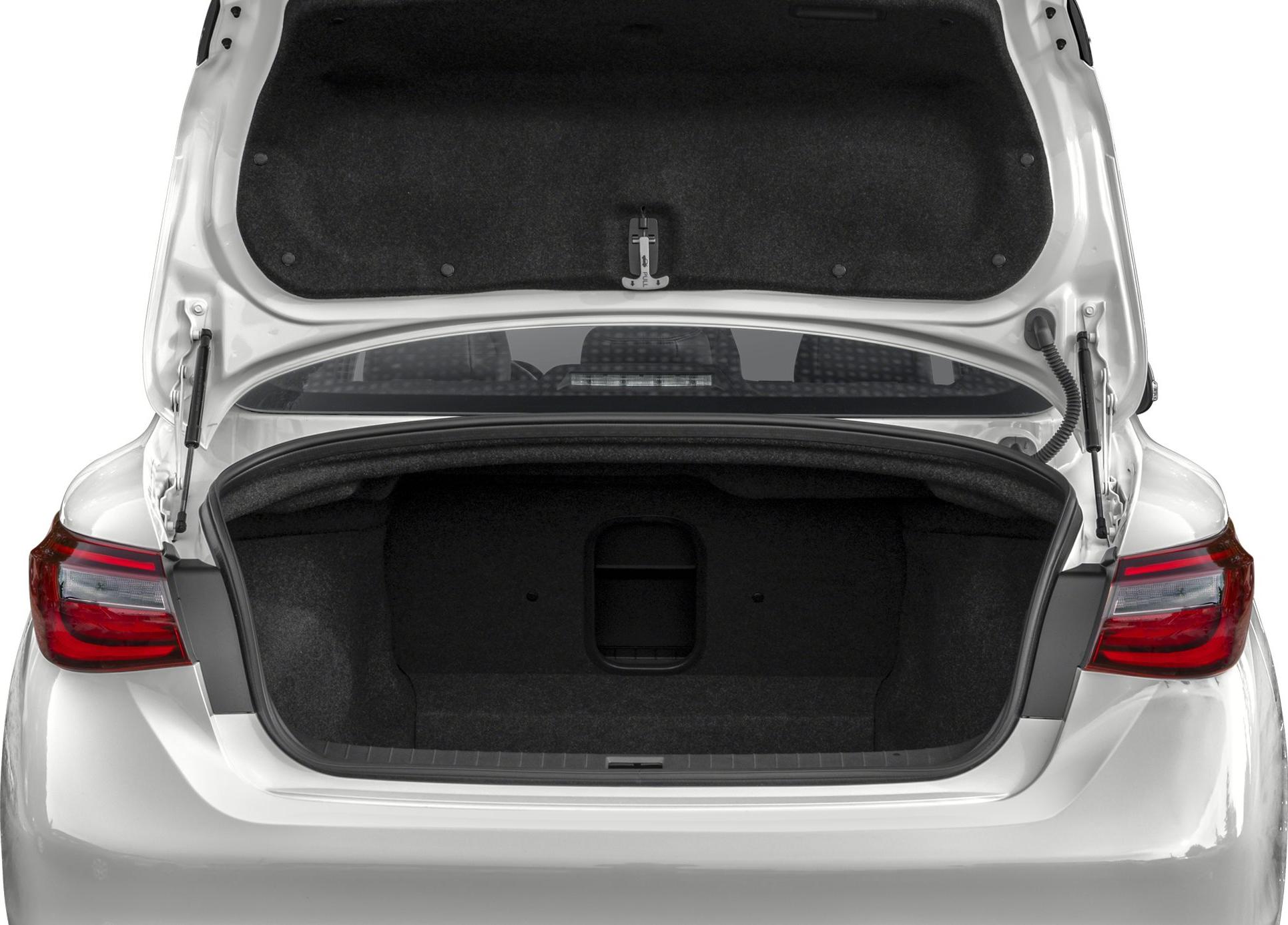 Open trunk interior with spacious cargo area and rear seats visible