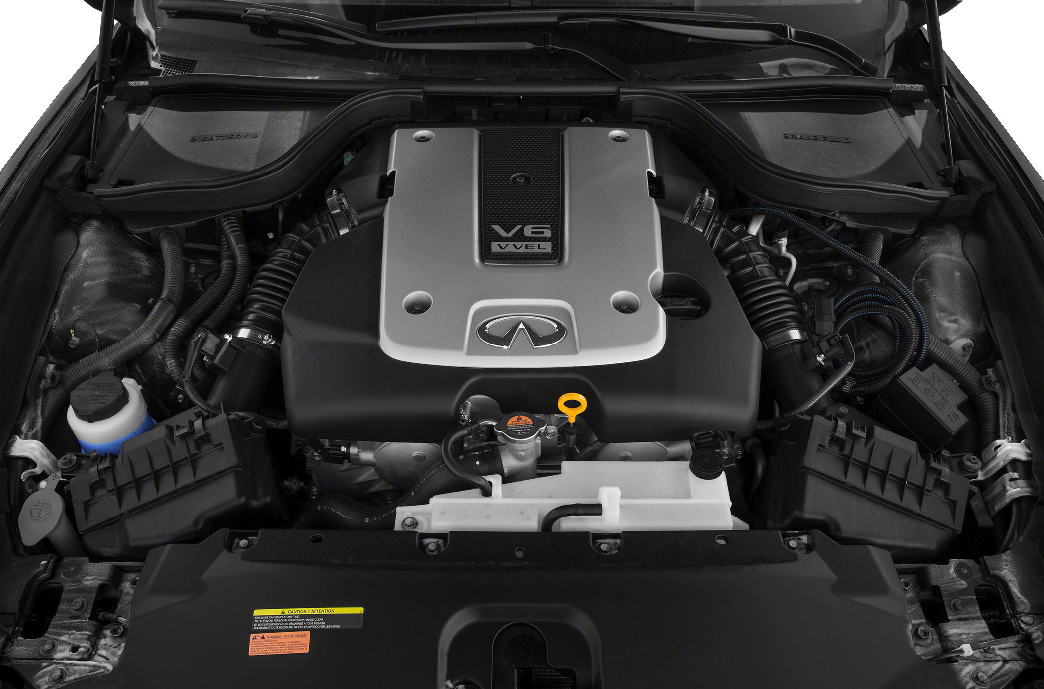 V6 VVEL engine with Infiniti emblem in engine bay