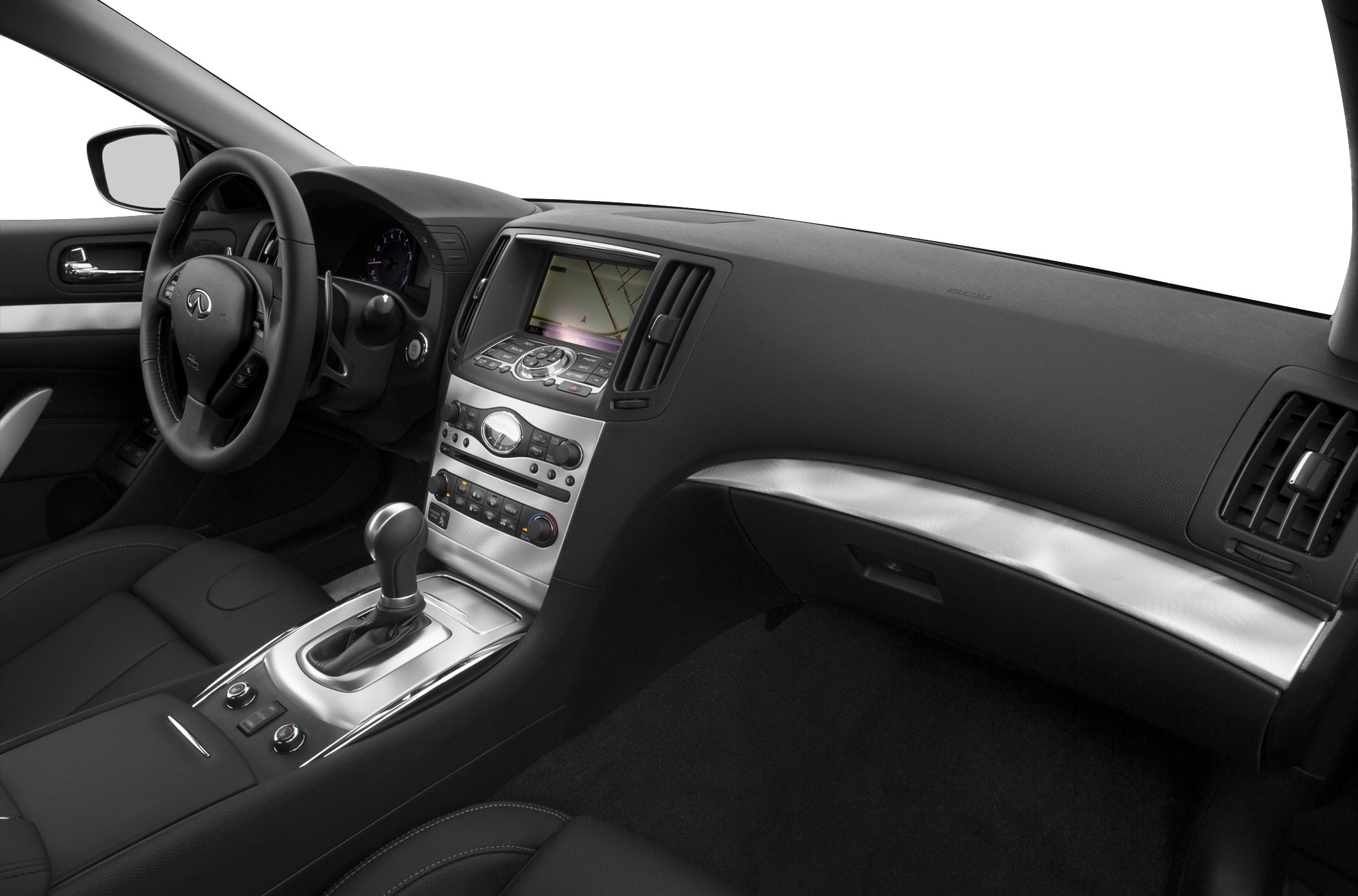 Interior dashboard and center console with touchscreen and automatic gear shift
