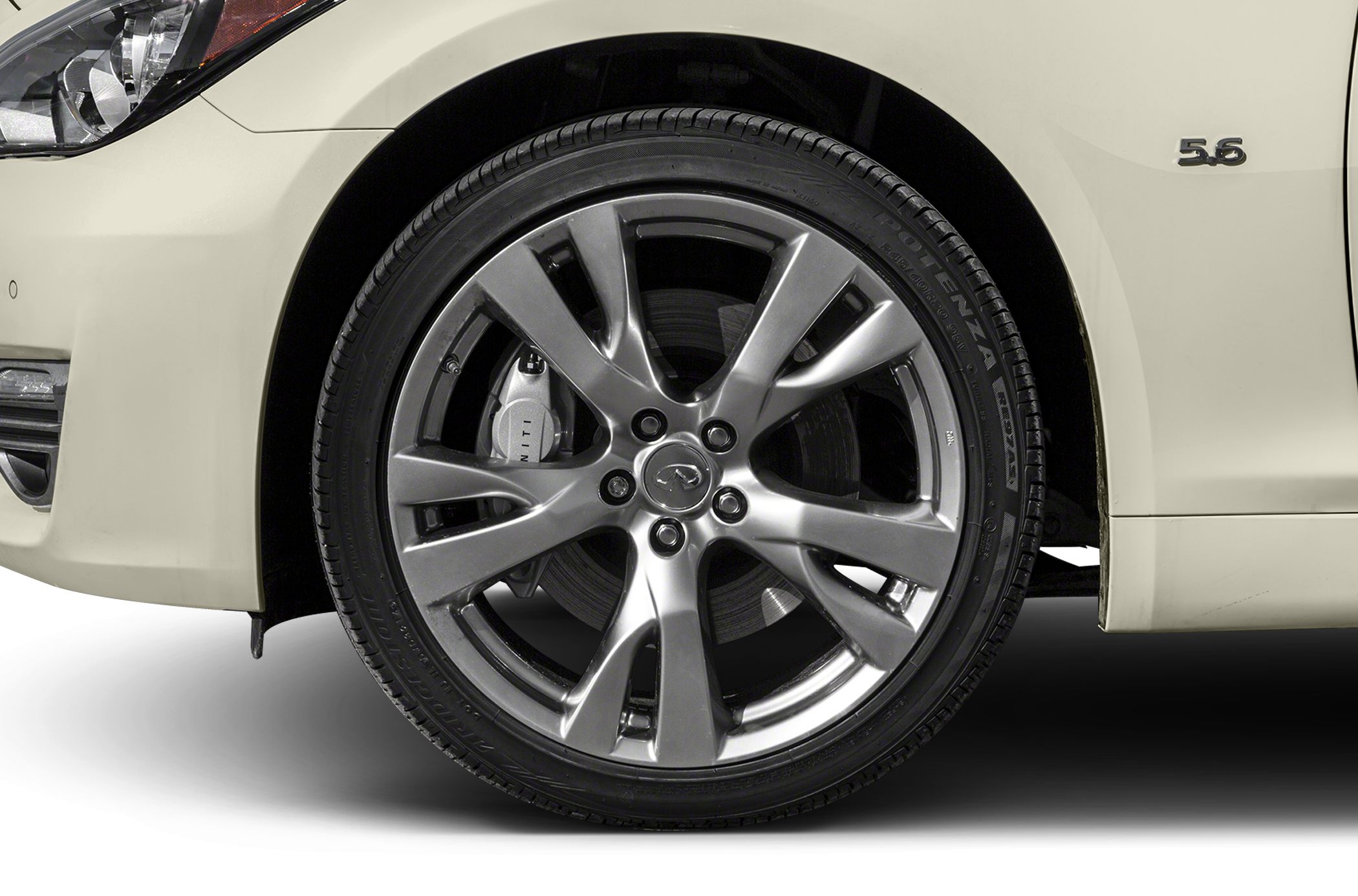 Alloy wheel with brake caliper and tire close-up