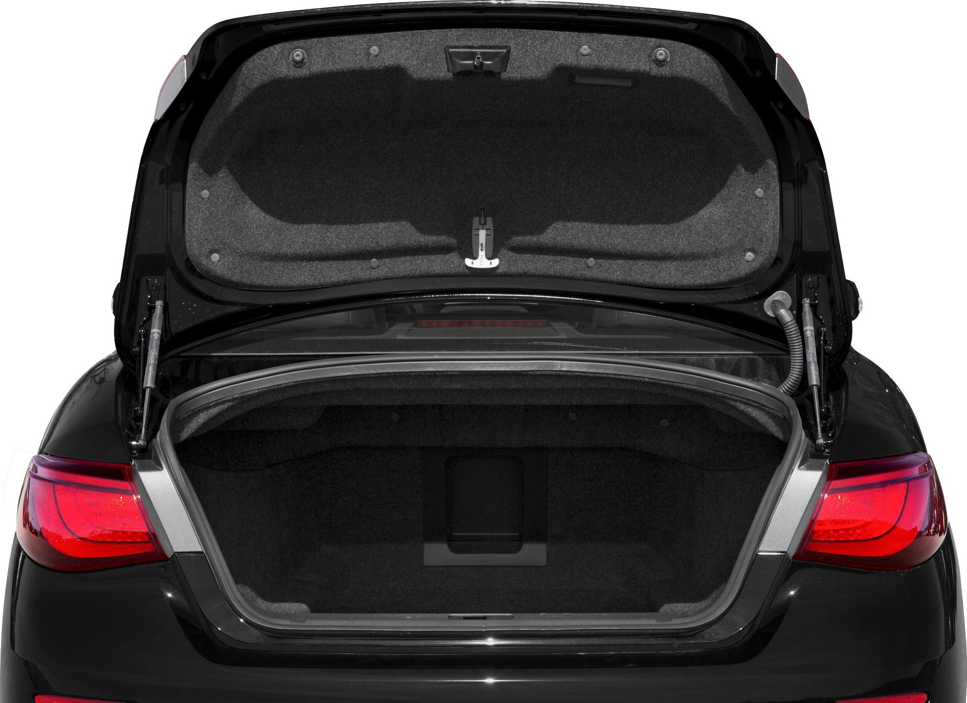 Open trunk interior with spacious cargo area and trunk lid