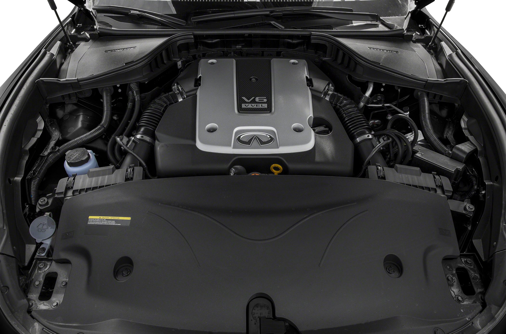 V6 VVEL engine under hood with detailed components