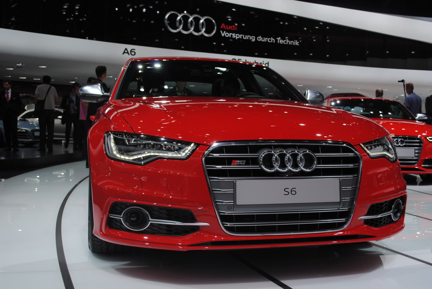 Front view with LED headlights and sporty grille.