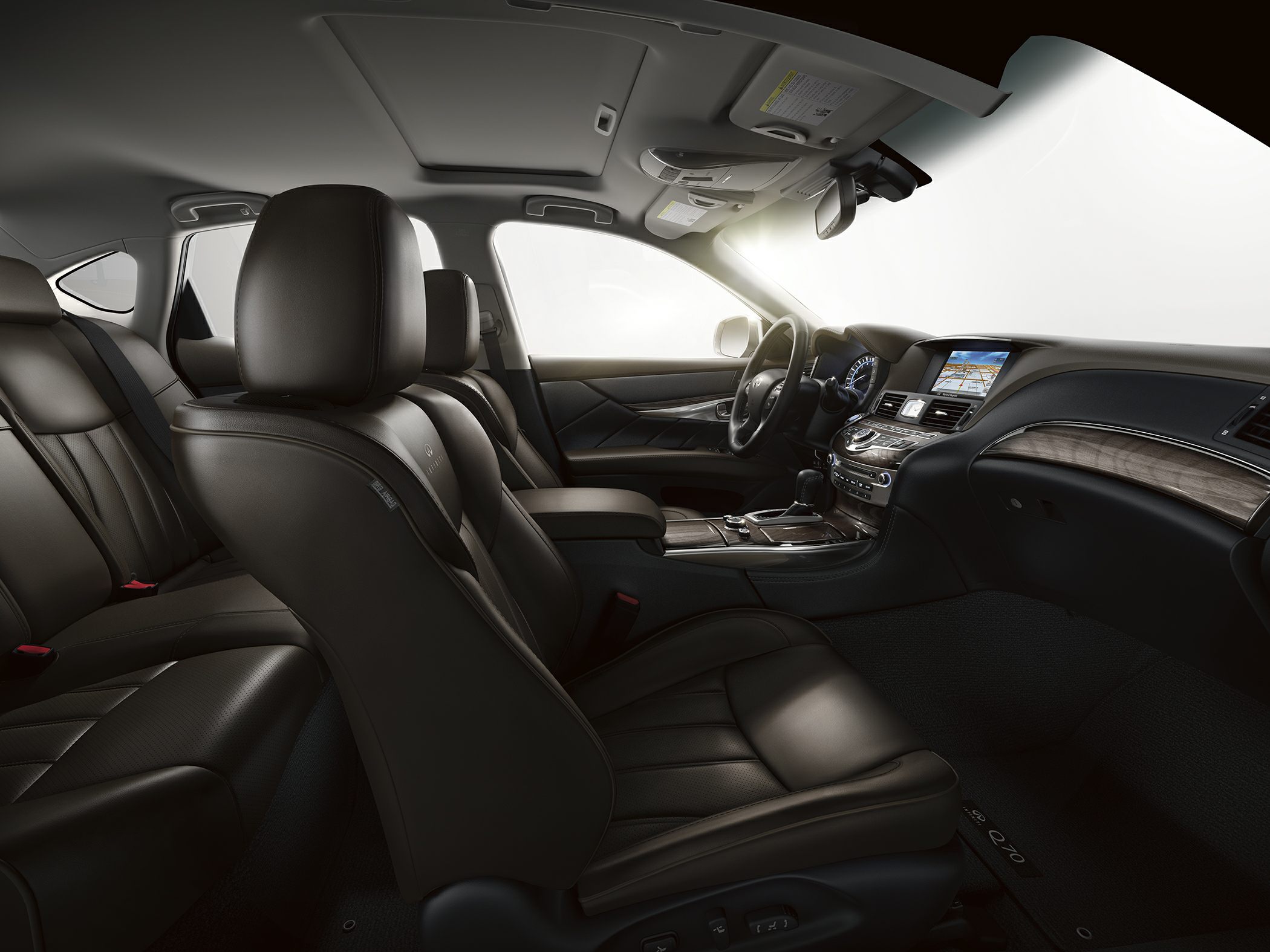 Luxury leather seats and advanced dashboard with infotainment screen