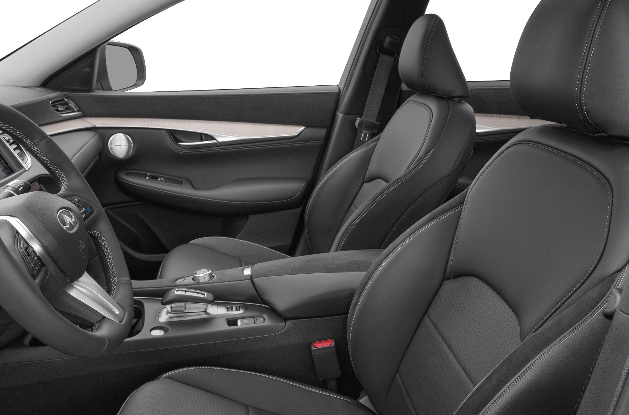 Premium leather front seats and modern dashboard interior design
